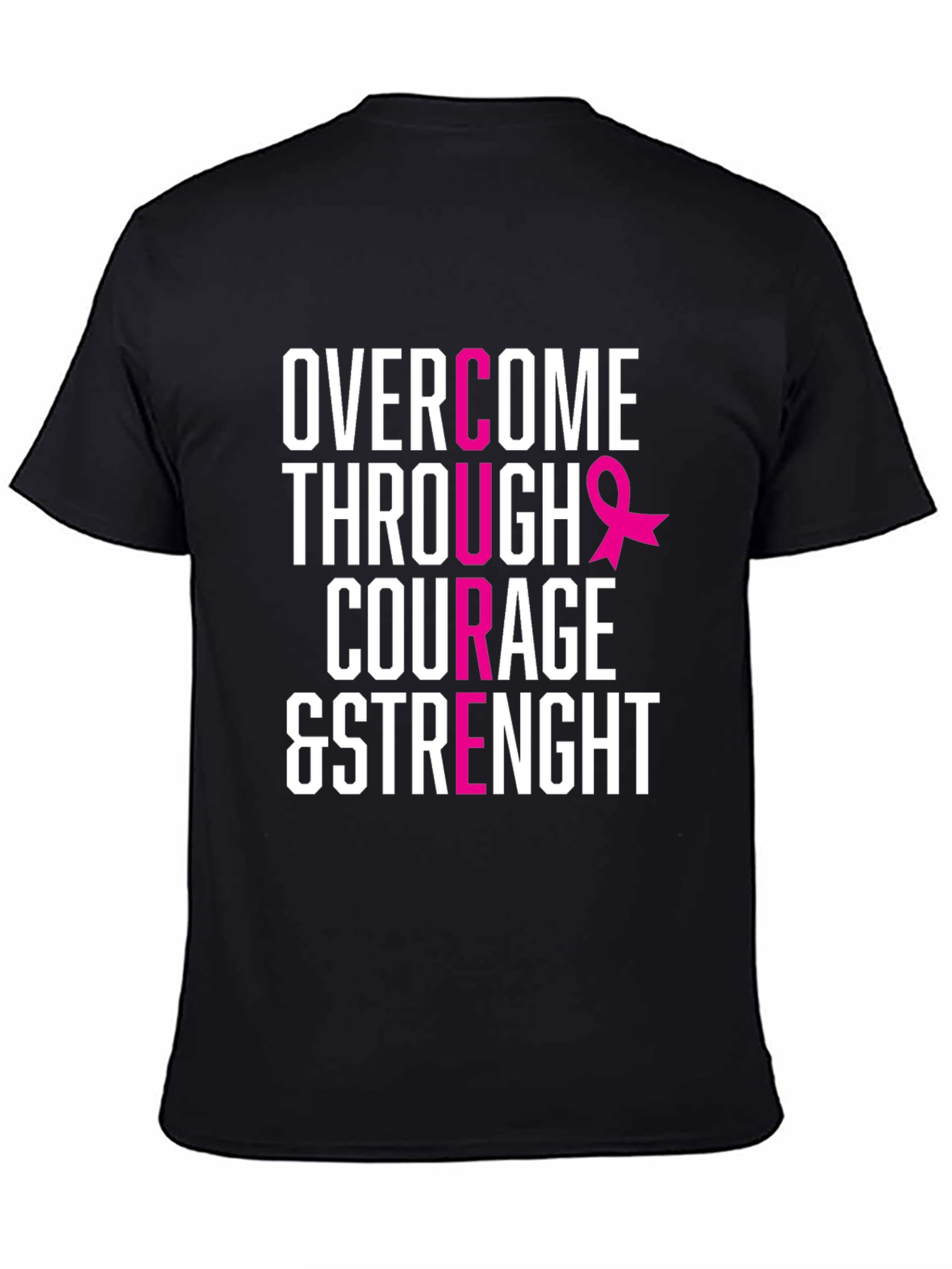 Courage & Strength Breast Cancer Awareness T-Shirt
