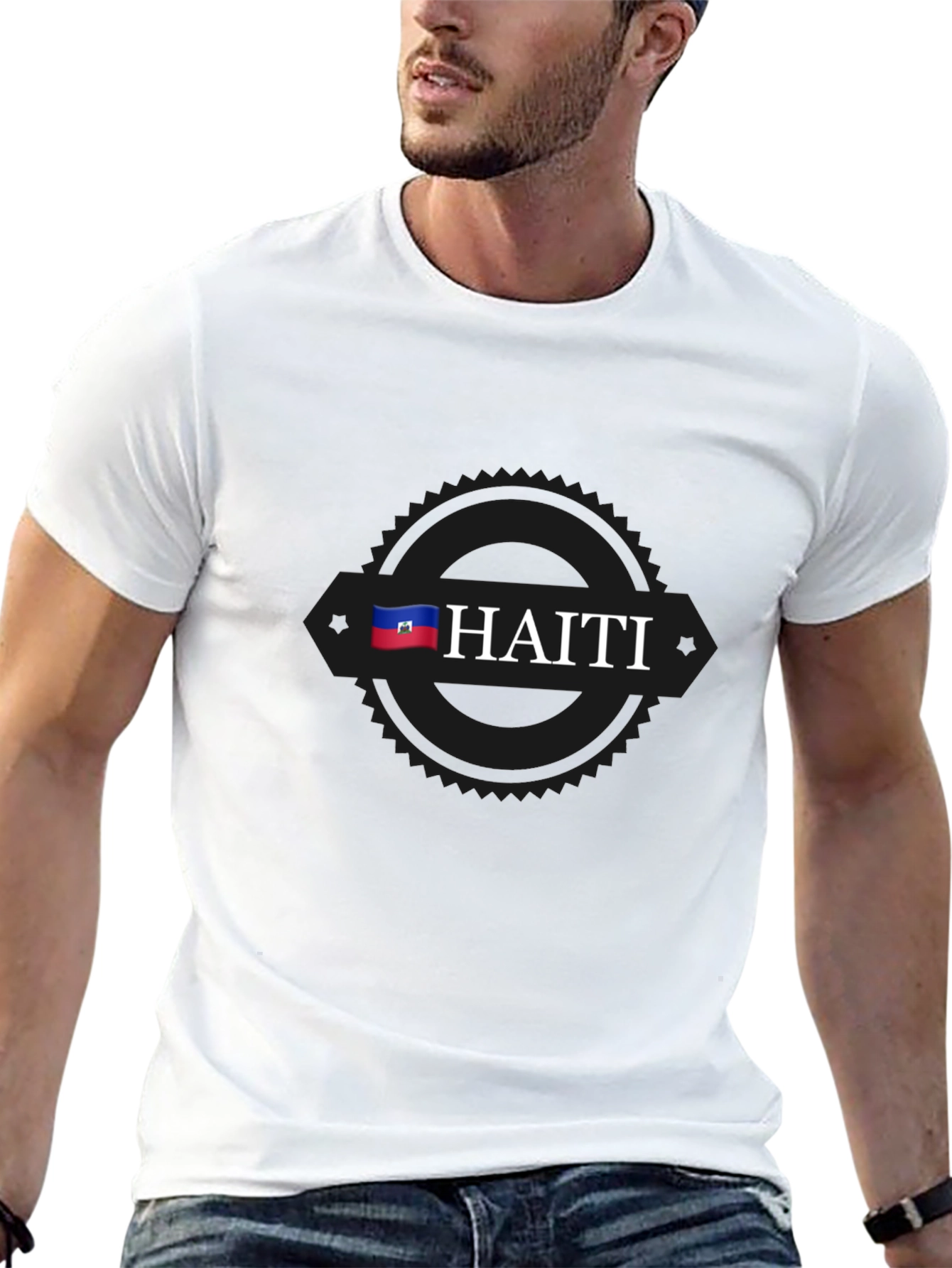 Haiti Flag T-Shirt - Black