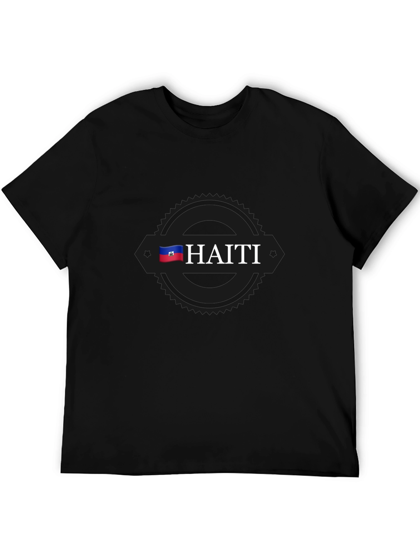 Haiti Flag T-Shirt - Black