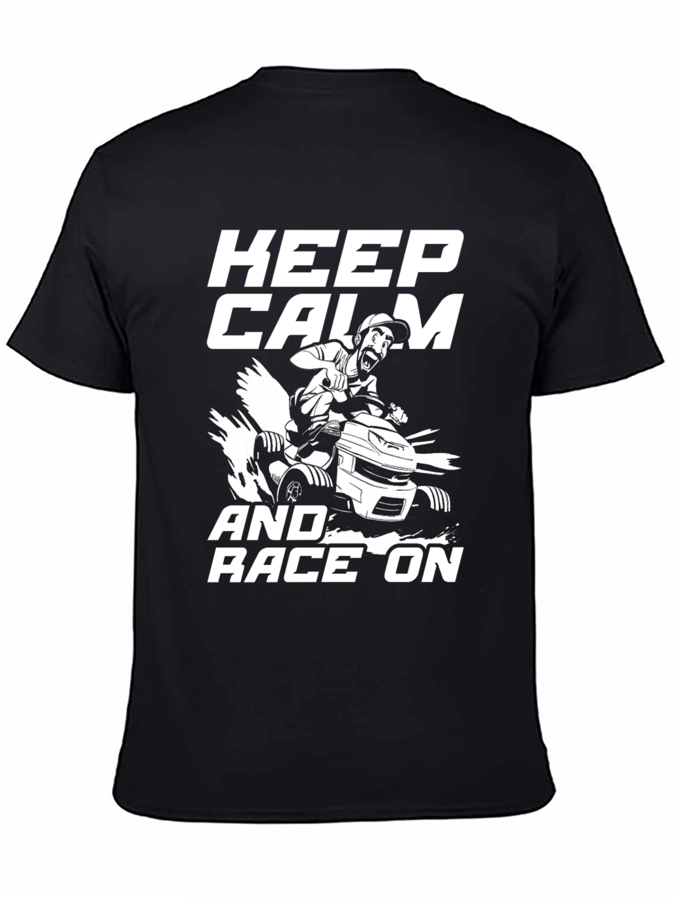 Keep Calm and Race On Black T-Shirt