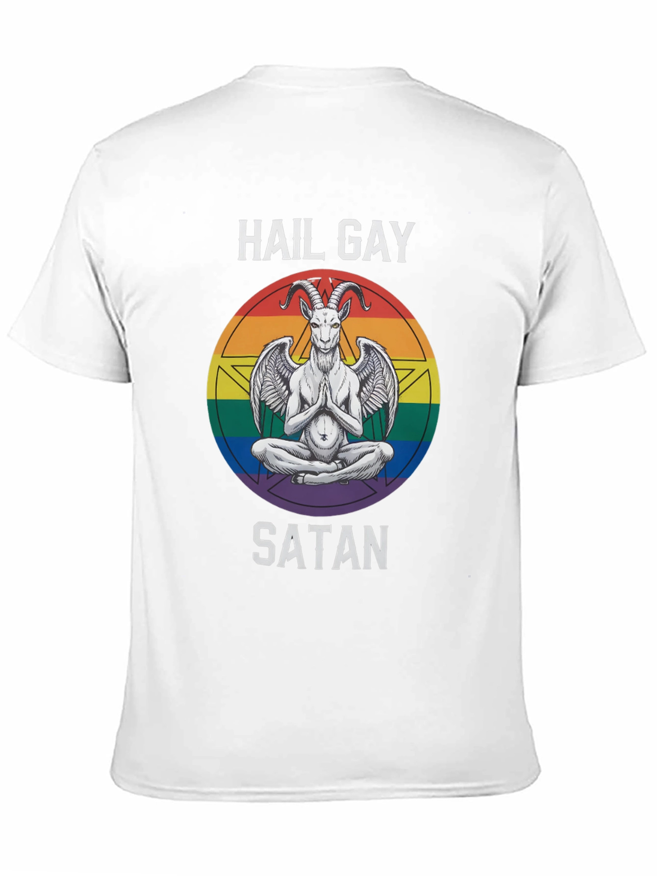 Hail Gay Satan Graphic Tee - Pride Baphomet Shirt