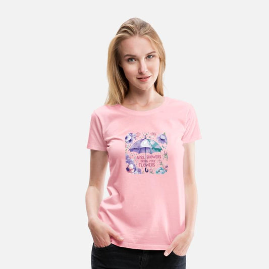 April Showers Bring May Flowers – Spring Floral T-