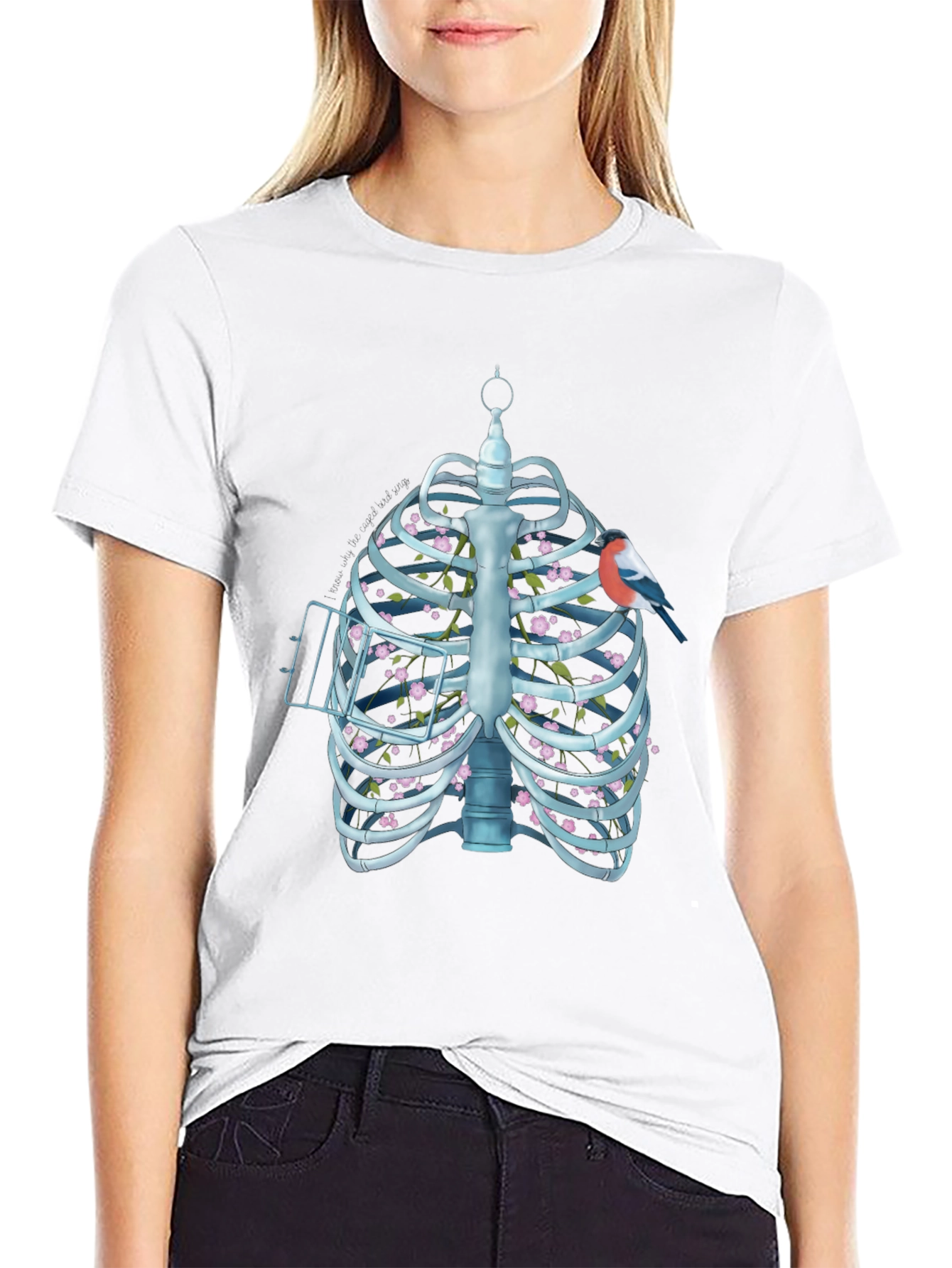 Floral Ribcage Graphic T-Shirt