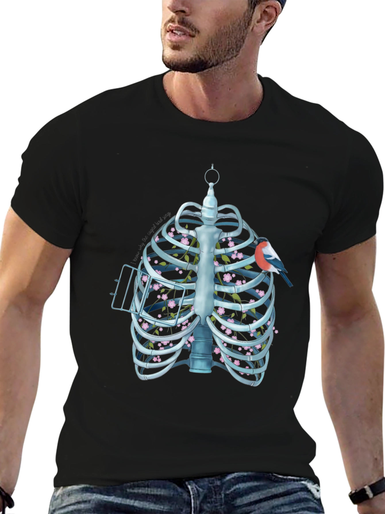 Floral Ribcage Graphic T-Shirt