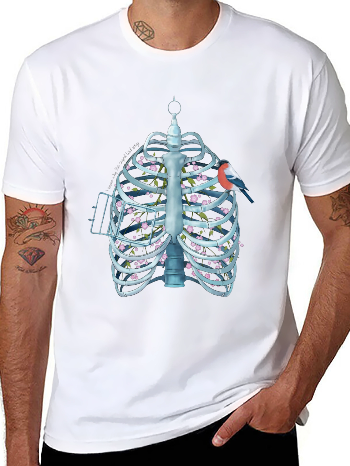 Floral Ribcage Graphic T-Shirt