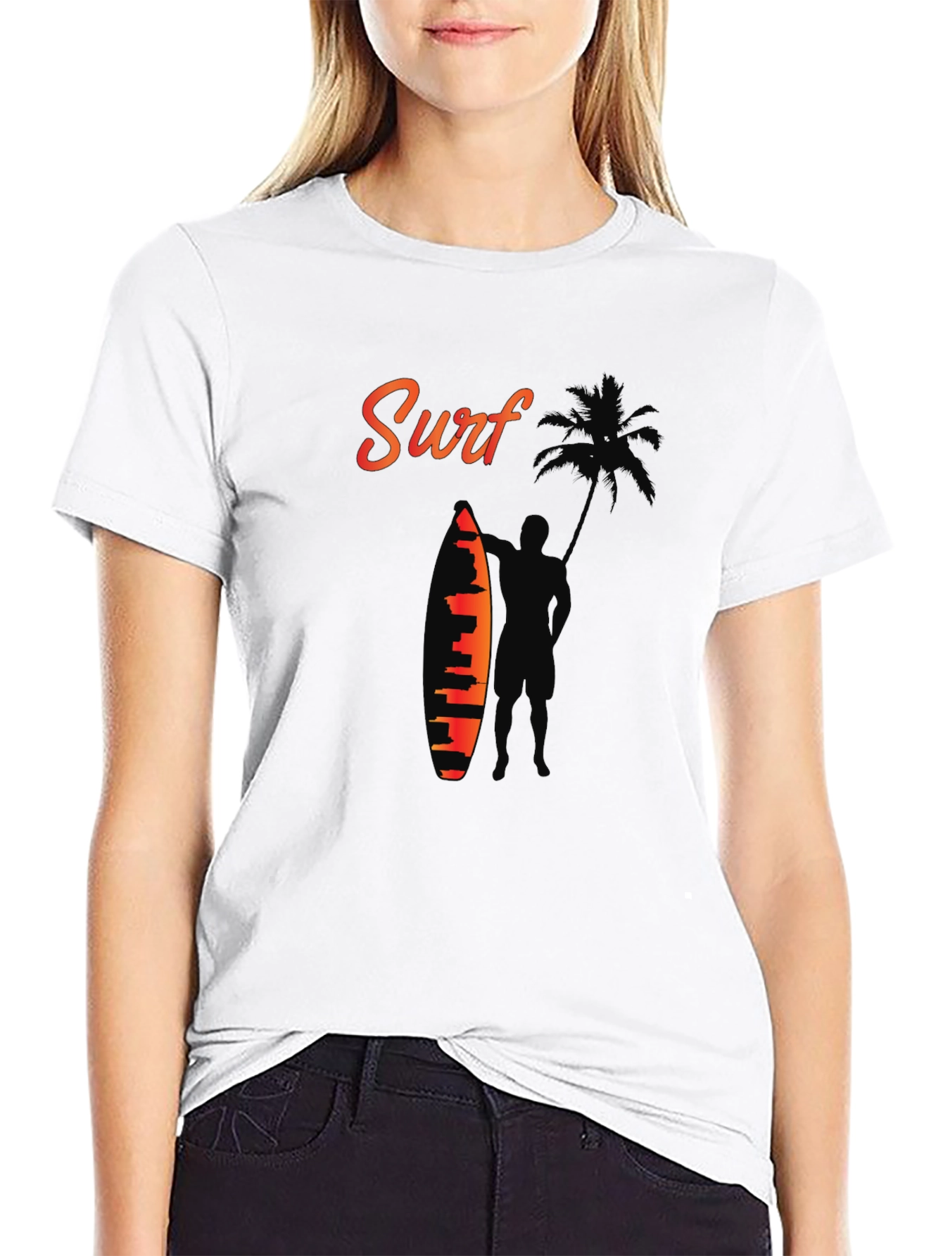 Surf Silhouette Graphic Tee - Beach Vibes