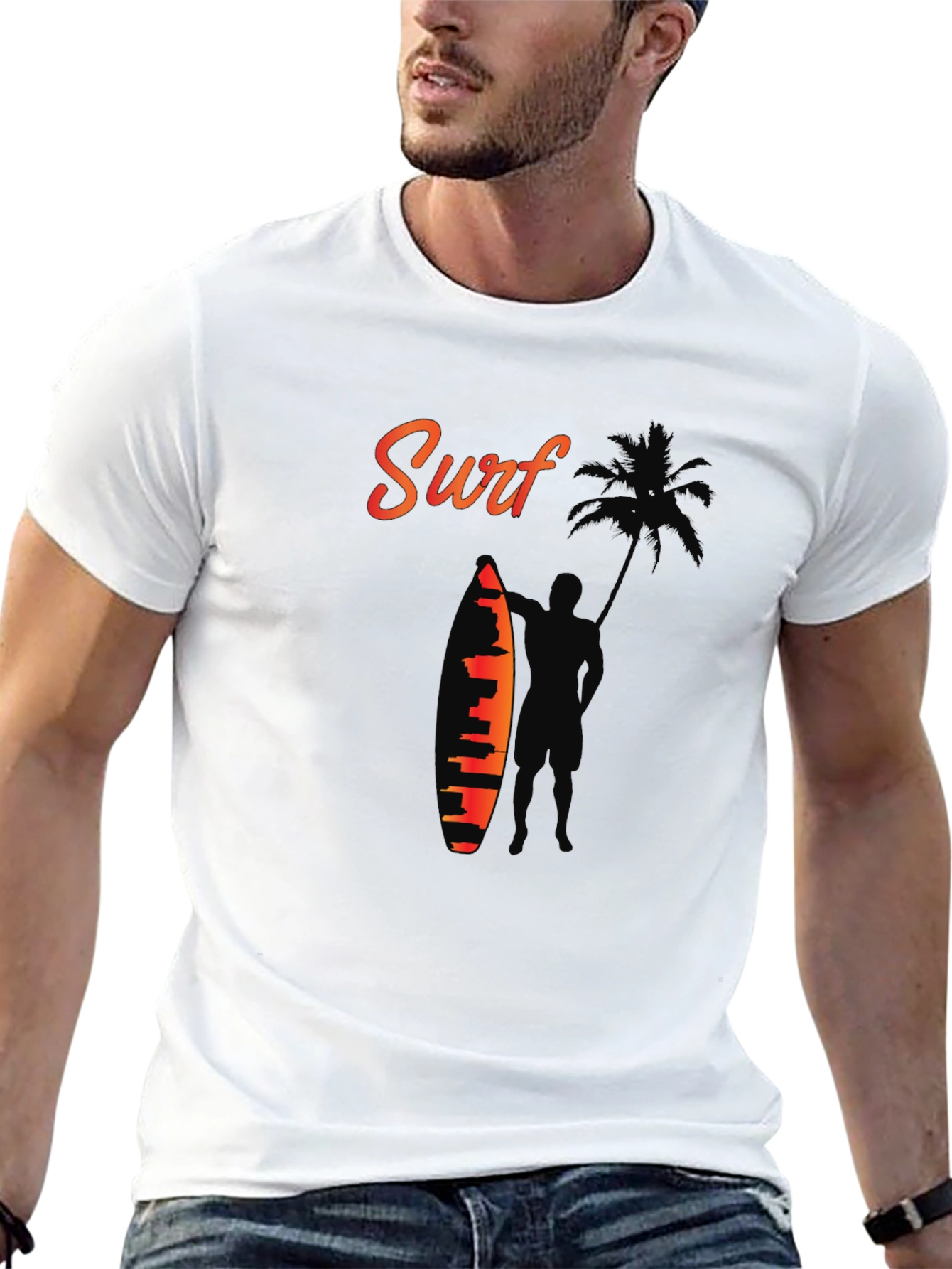 Surf Silhouette Graphic Tee - Beach Vibes