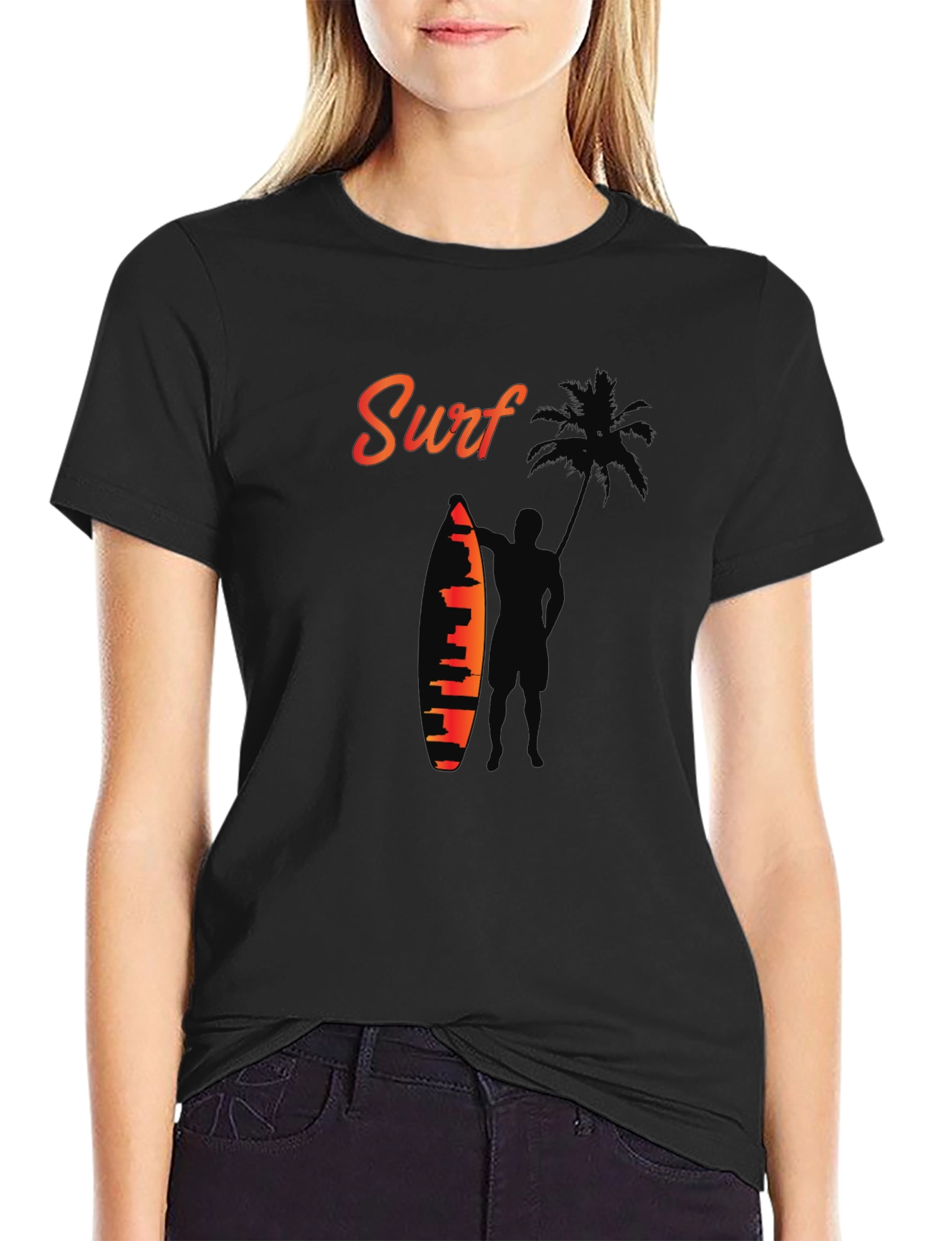 Surf Silhouette Graphic Tee - Beach Vibes