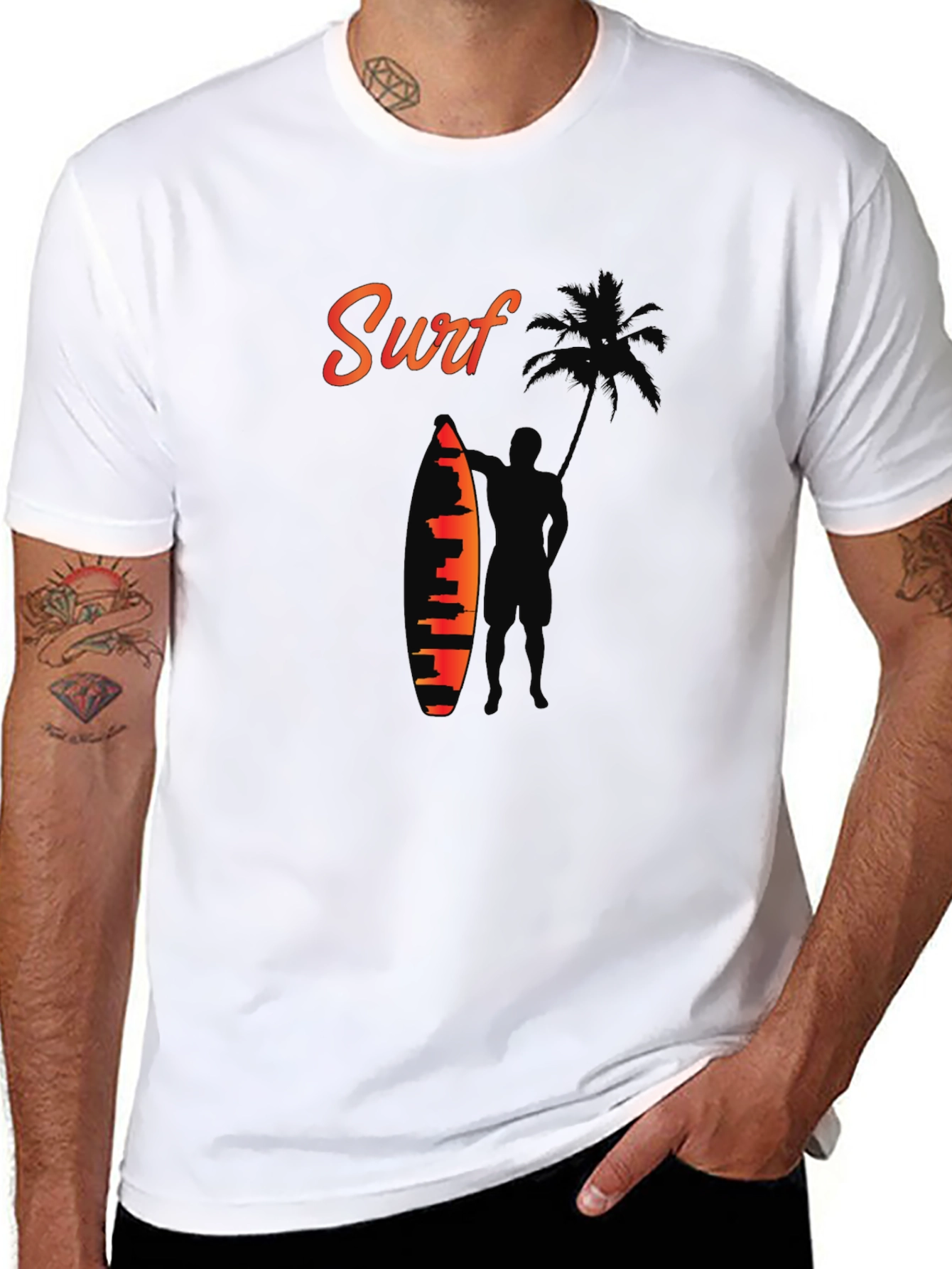 Surf Silhouette Graphic Tee - Beach Vibes