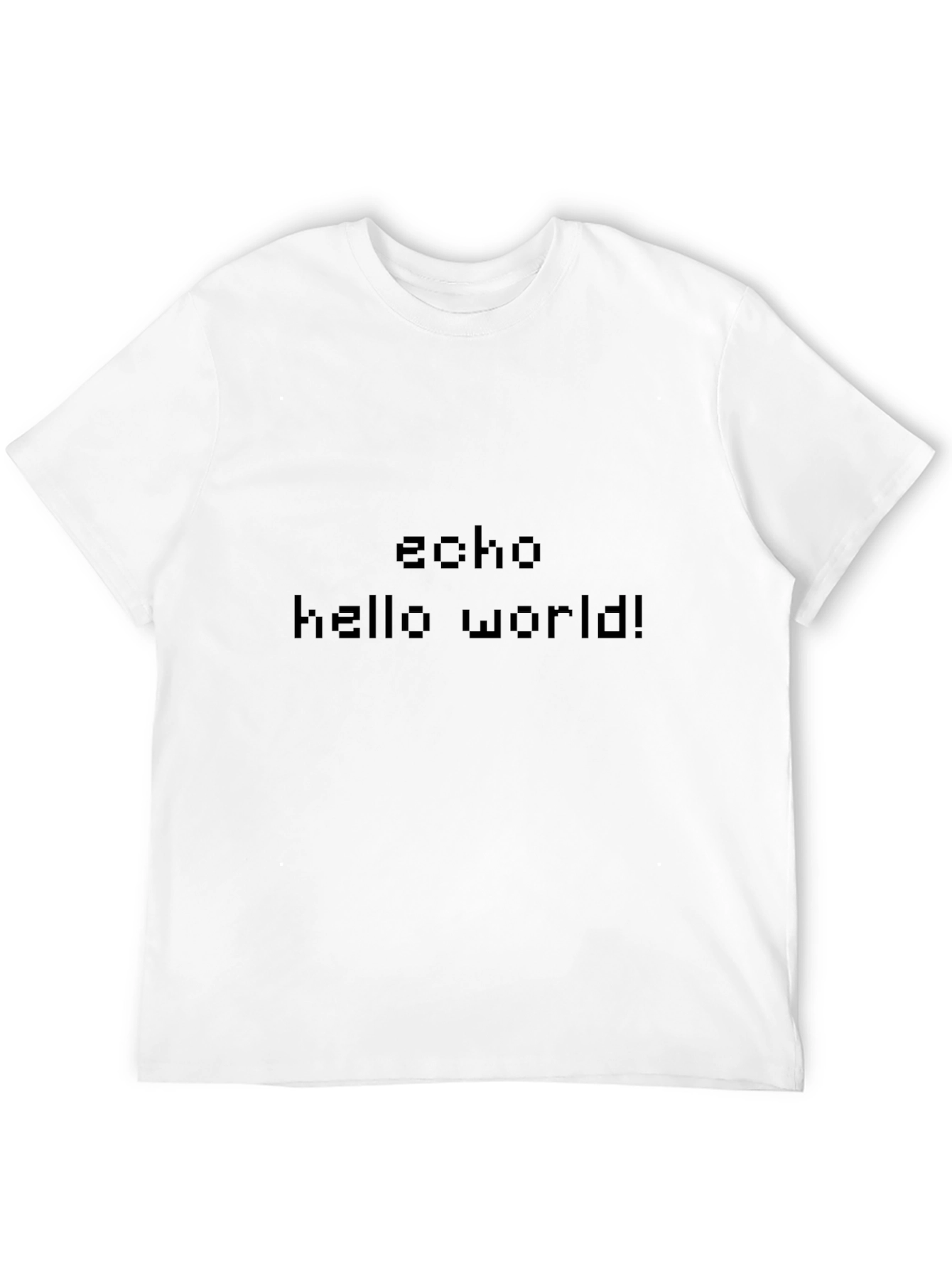 Echo Hello World Black T-Shirt Programmer Coder