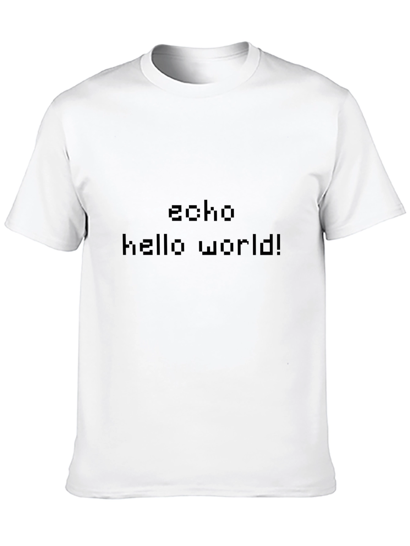 Echo Hello World Black T-Shirt Programmer Coder