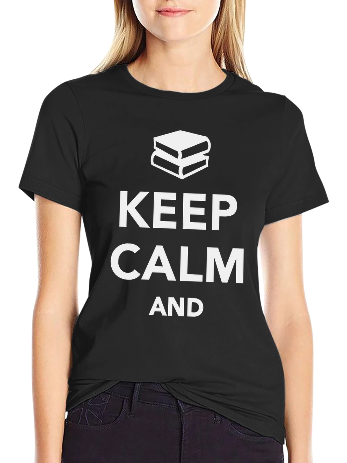 Keep Calm and Read Black Cotton Tee
