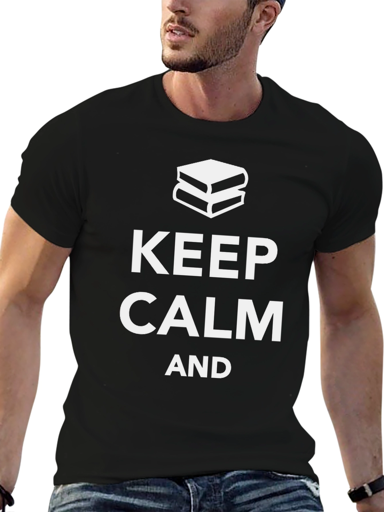 Keep Calm and Read Black Cotton Tee
