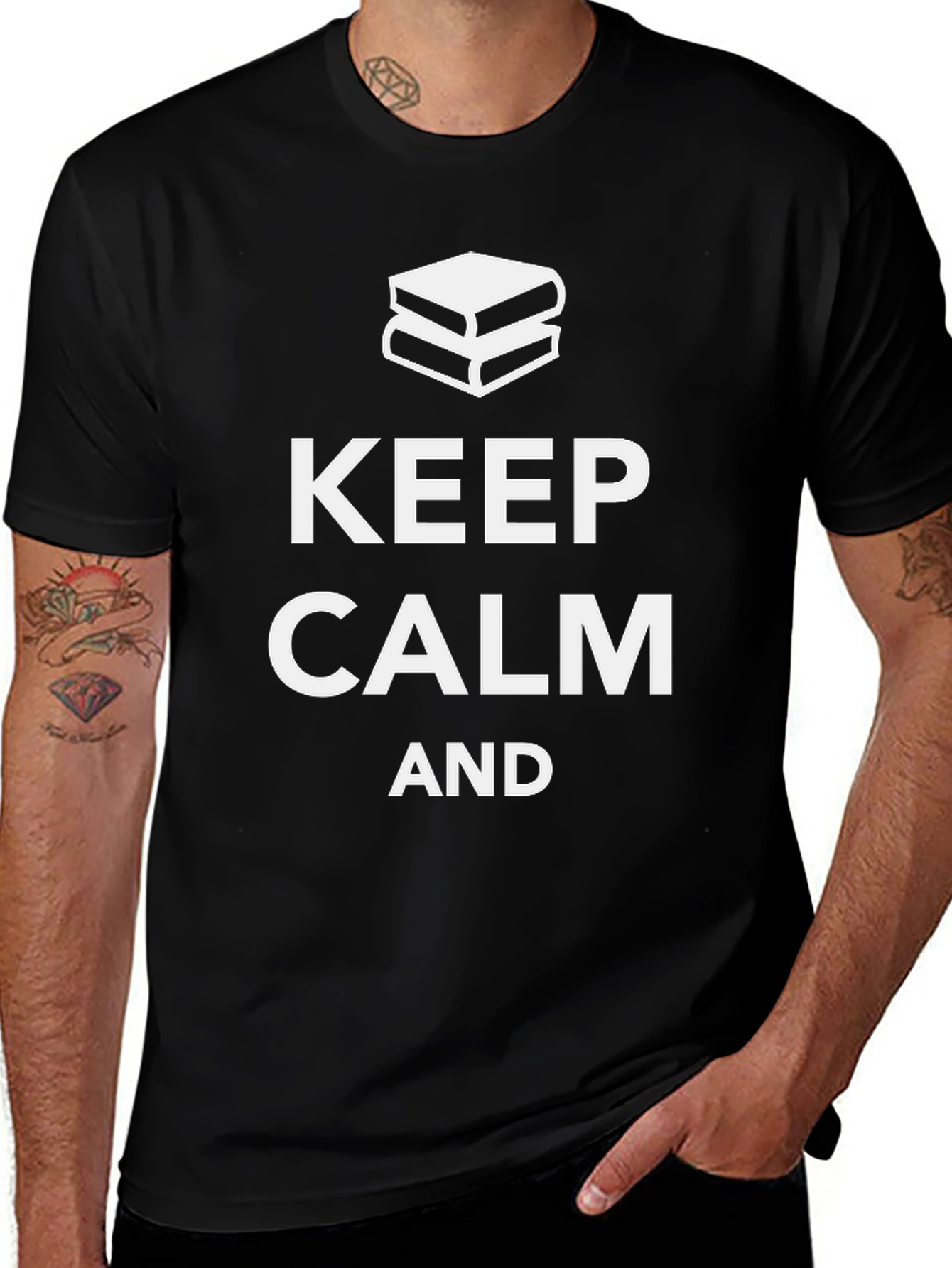 Keep Calm and Read Black Cotton Tee