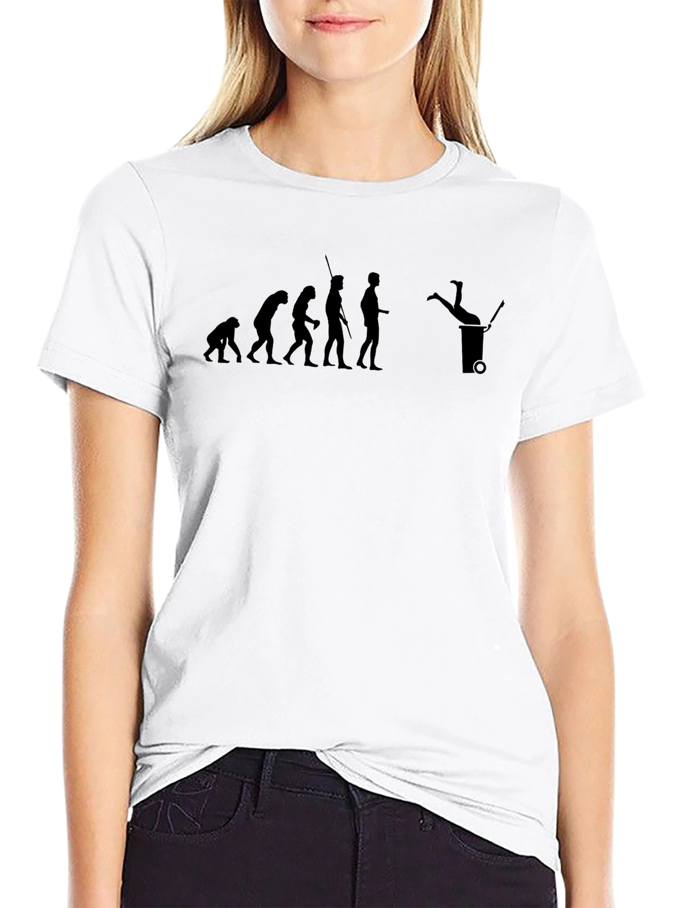 Evolution Humor Tee - Trash Can Dive