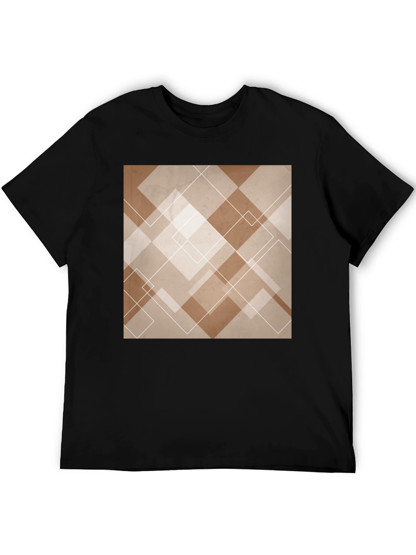Abstract Geometric Pattern Black T-Shirt