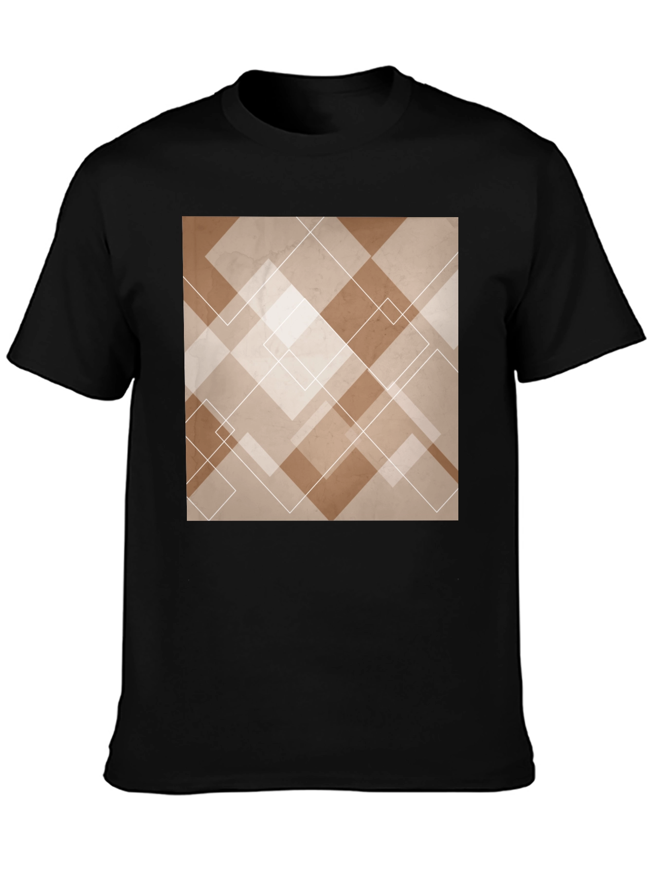 Abstract Geometric Pattern Black T-Shirt