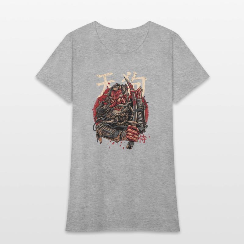 Armored Red Tengu Samurai Warrior Sunset