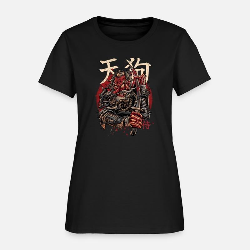 Armored Red Tengu Samurai Warrior Sunset