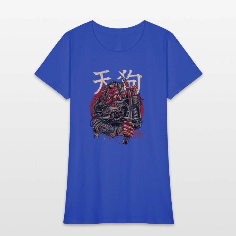 Armored Red Tengu Samurai Warrior Sunset