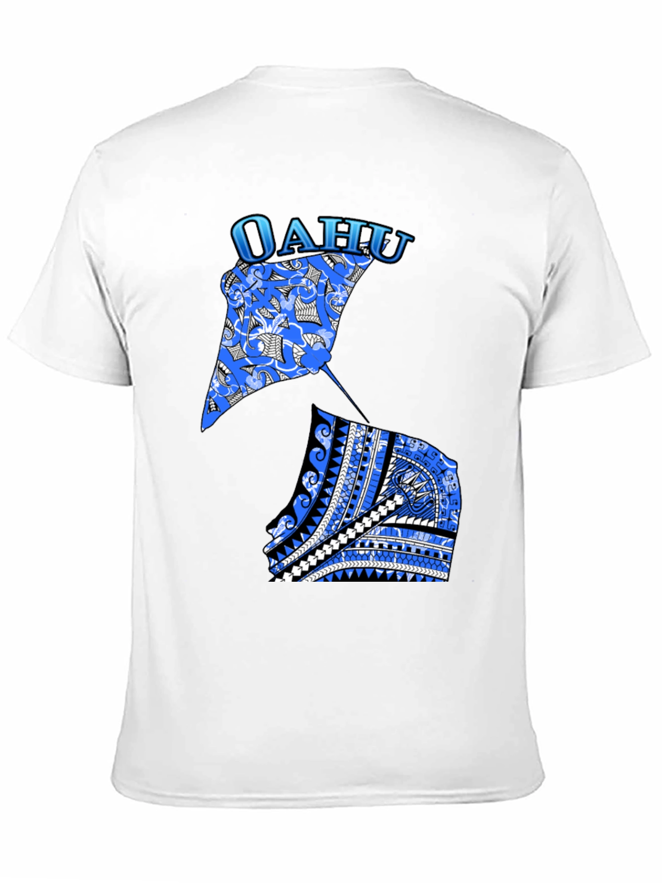 Oahu Stingray Graphic Print Black T-Shirt