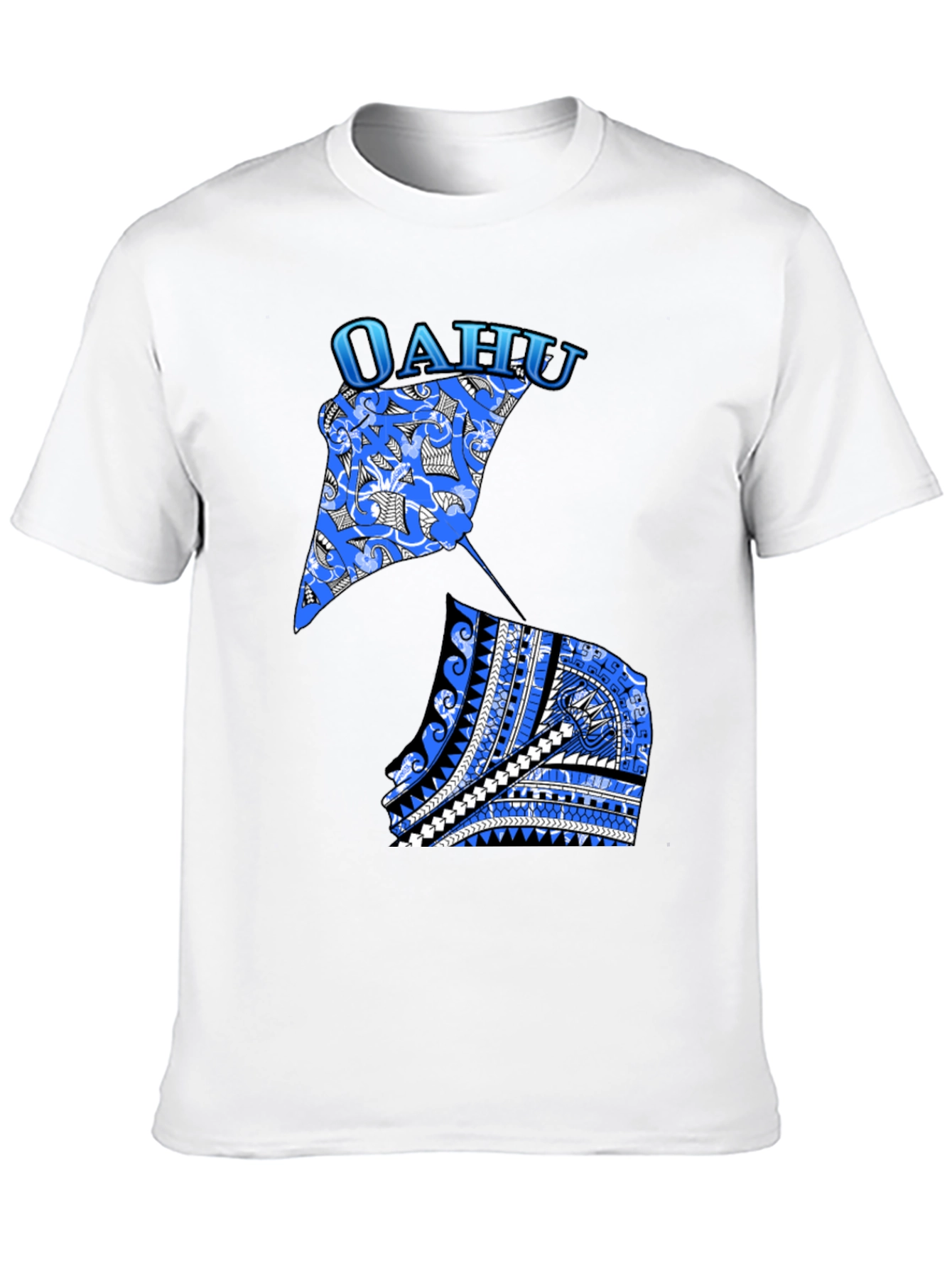 Oahu Stingray Graphic Print Black T-Shirt
