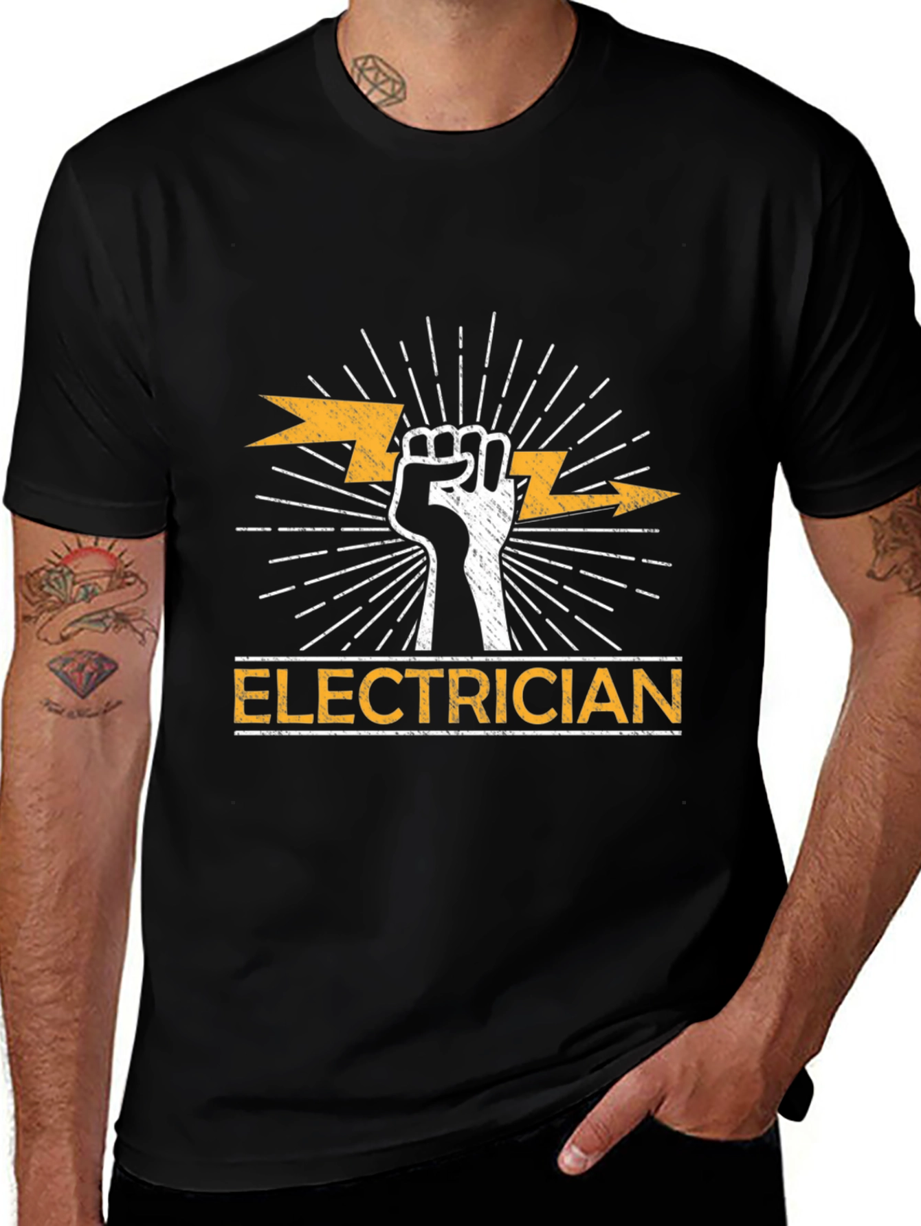 Electrician T-Shirt: Power Fist Graphic Tee