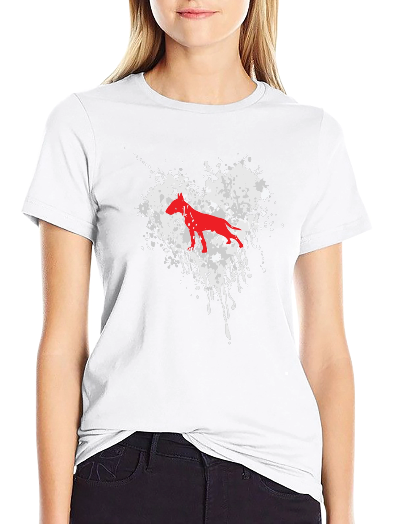 Dog Heart Splatter Graphic T-Shirt - Unisex Black Tee
