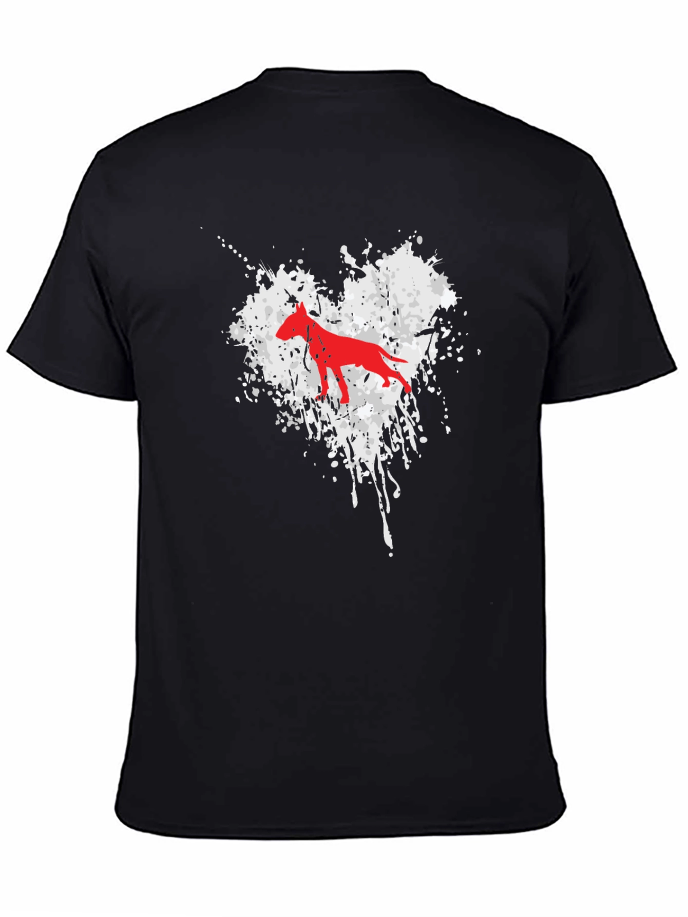 Dog Heart Splatter Graphic T-Shirt - Unisex Black Tee