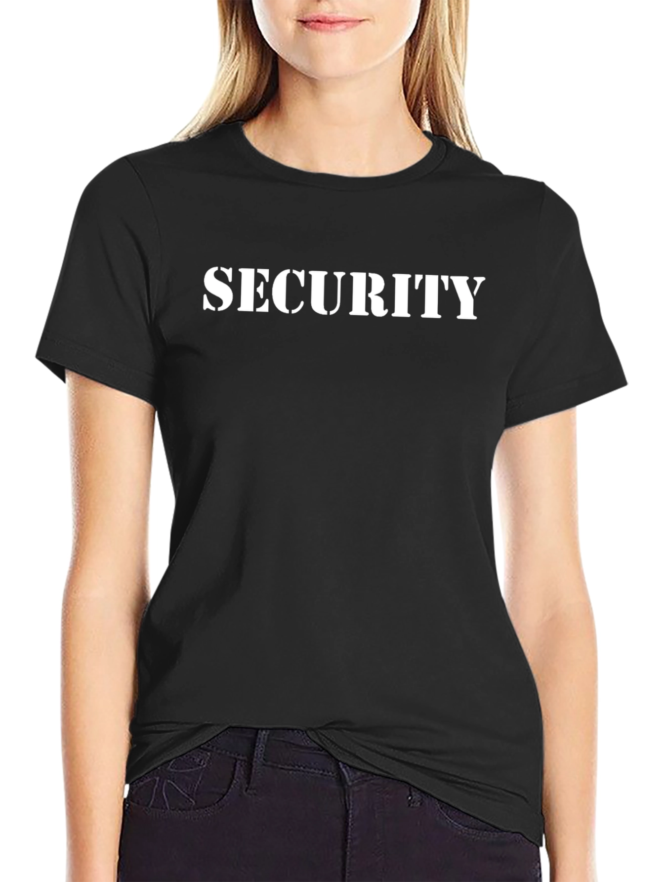 Security T-Shirt - Bold White Print on Black