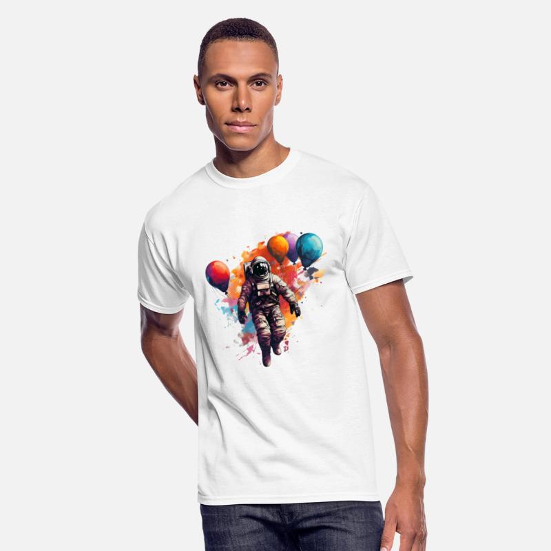 Astronaut Flying with Balloons