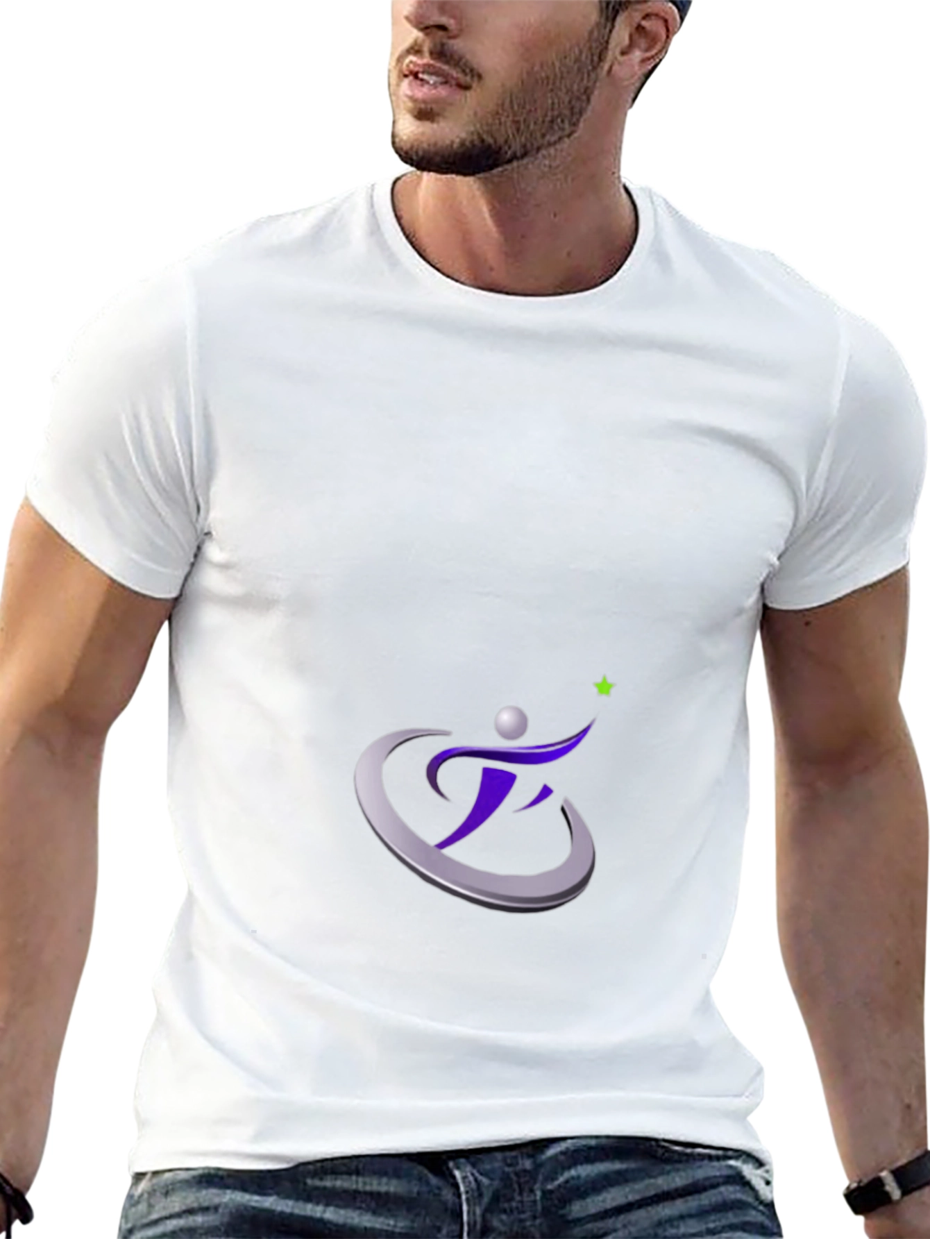 Stylish Black T-Shirt with Motivational Star Design