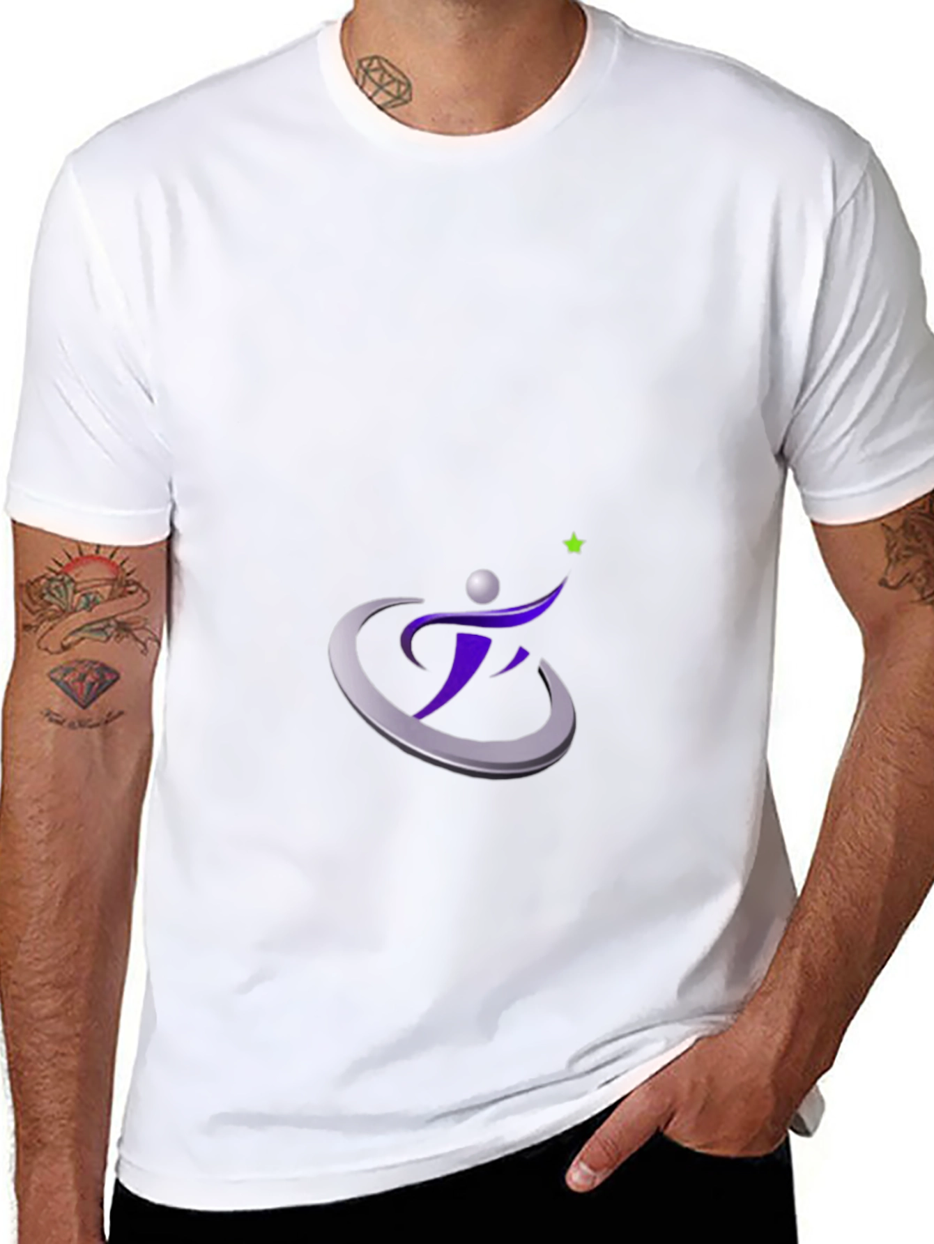 Stylish Black T-Shirt with Motivational Star Design