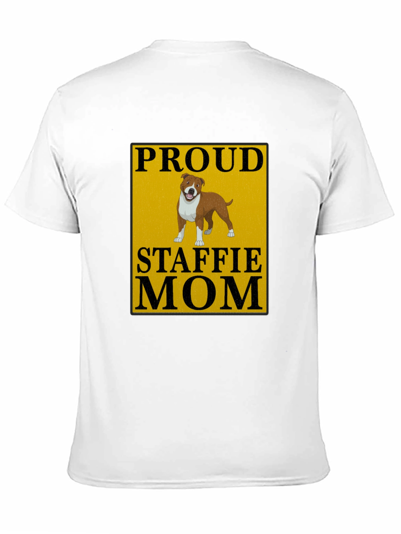 Proud Staffie Mom Black T-Shirt
