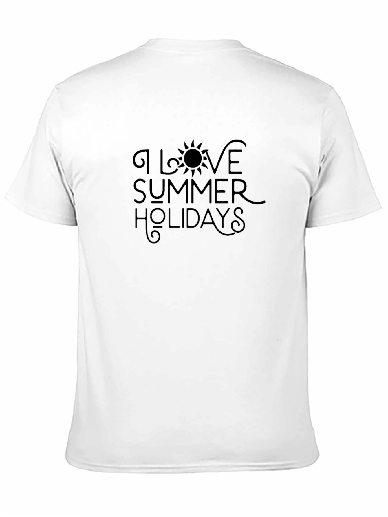 I Love Summer Holidays Black Graphic Tee