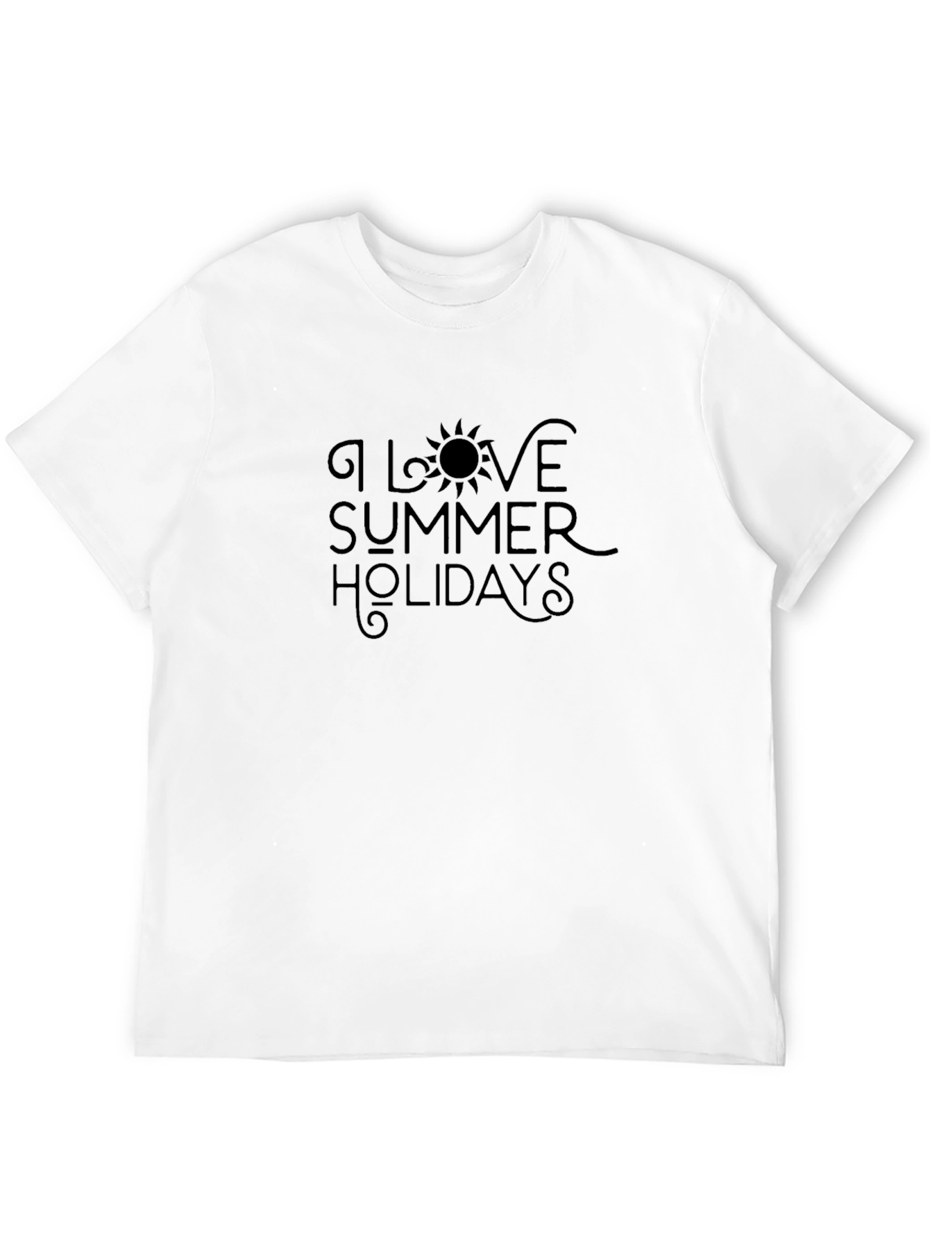 I Love Summer Holidays Black Graphic Tee