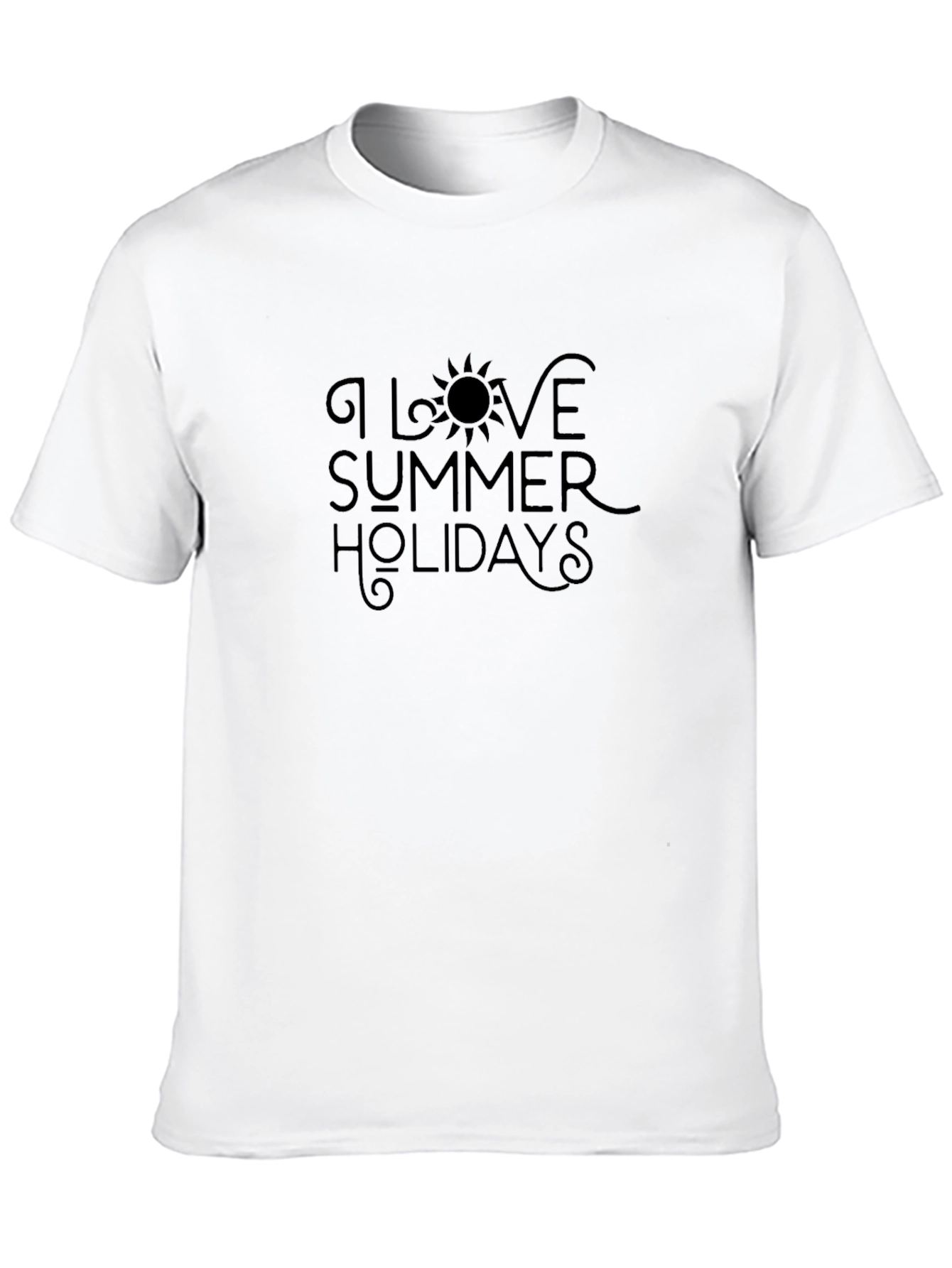 I Love Summer Holidays Black Graphic Tee