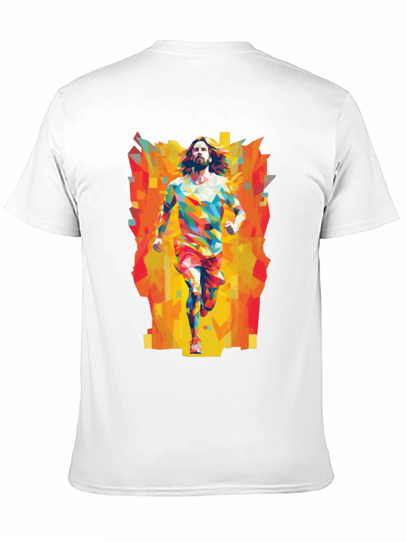 Geometric Runner Graphic Tee - Black Casual Shirt