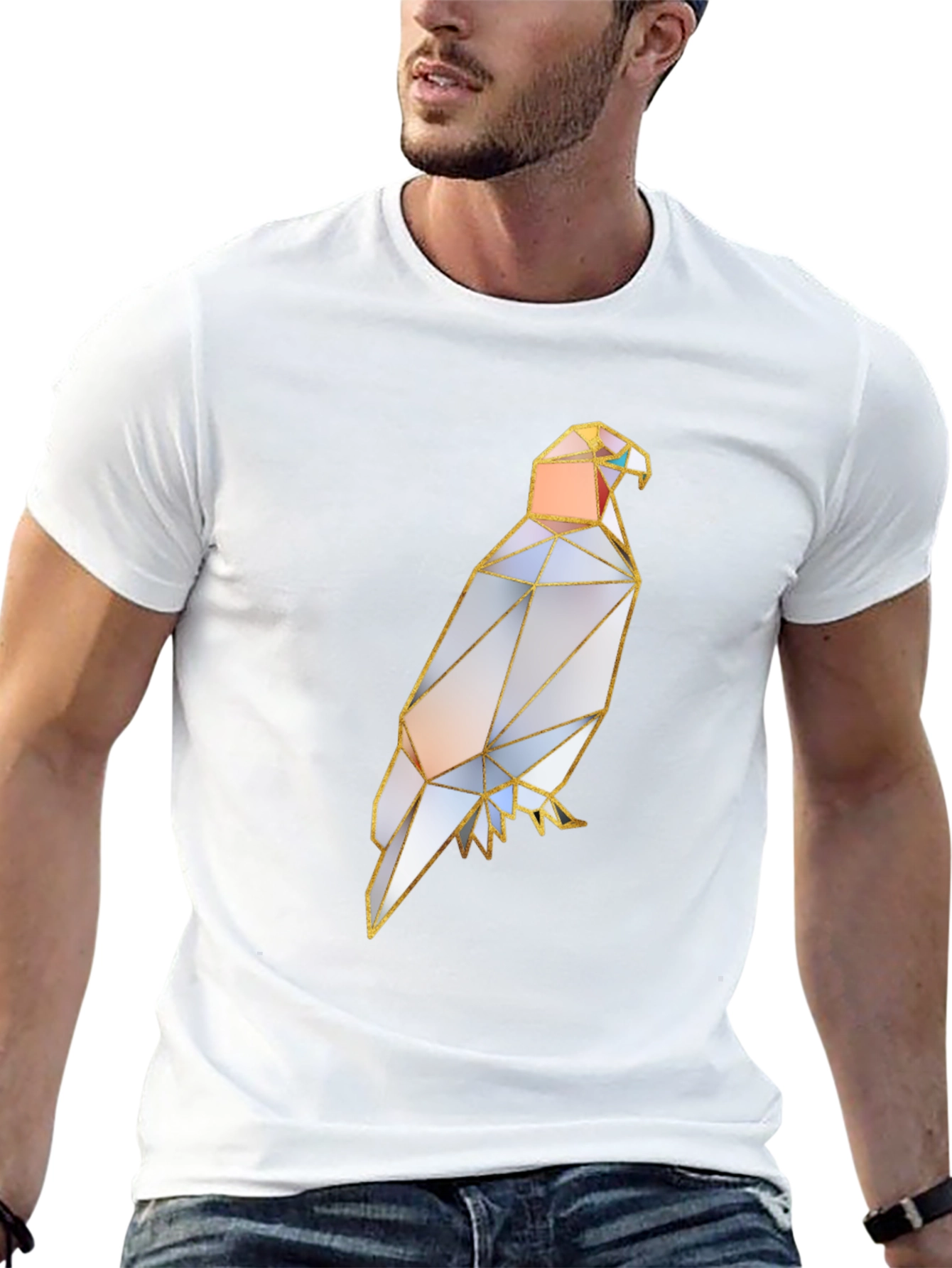 Geometric Eagle Graphic Tee - Stylish Mens T-Shirt