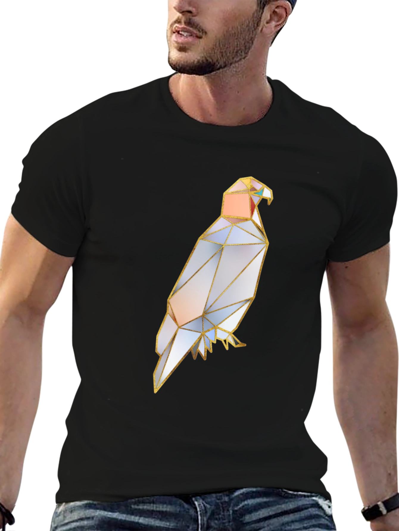 Geometric Eagle Graphic Tee - Stylish Mens T-Shirt