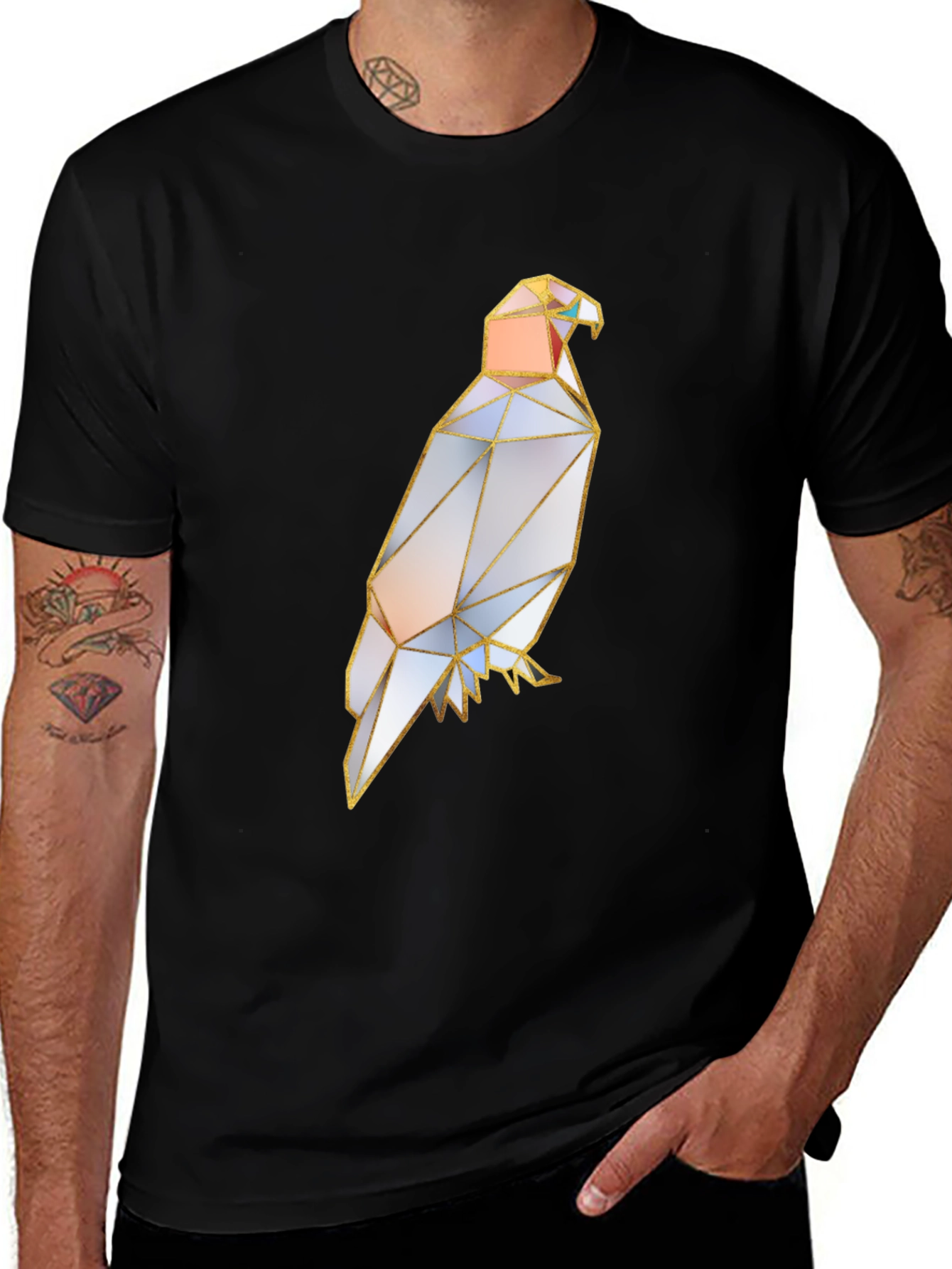 Geometric Eagle Graphic Tee - Stylish Mens T-Shirt