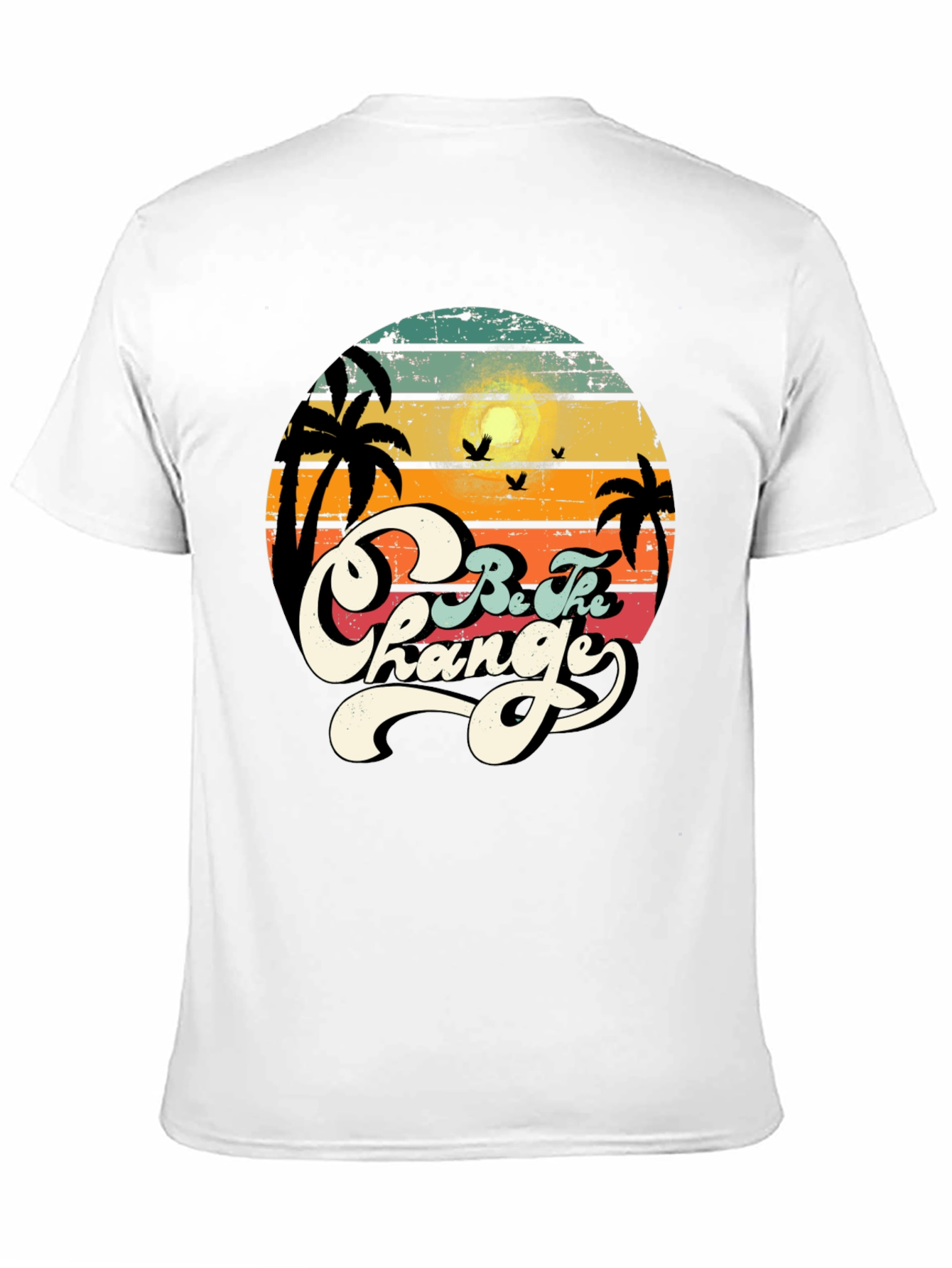 Retro Sunset Be The Change Graphic T-Shirt