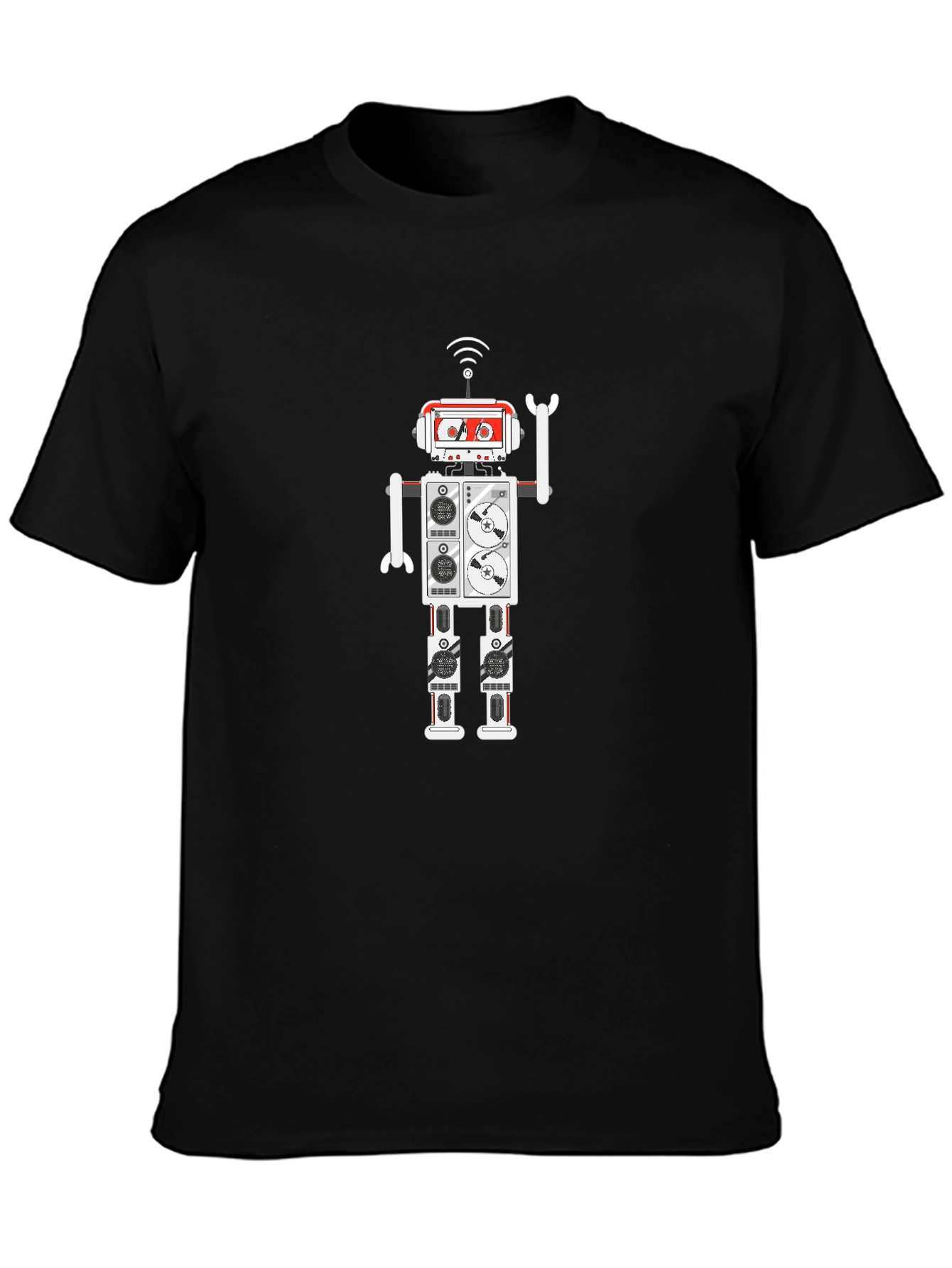 Retro Robot Graphic T-Shirt - Cool Music Lover Tee