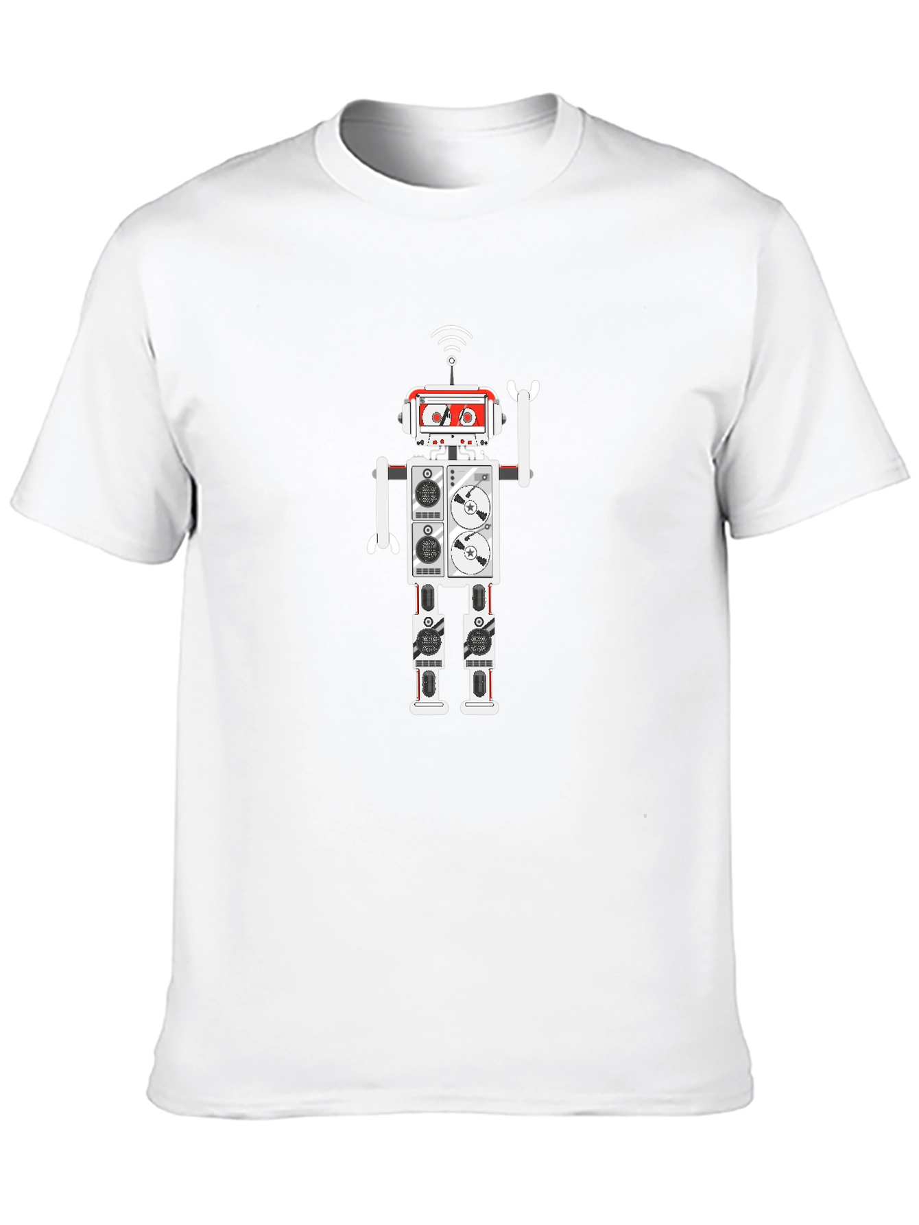 Retro Robot Graphic T-Shirt - Cool Music Lover Tee