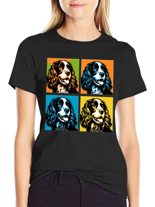 Pop Art Spaniel Dog Graphic Tee