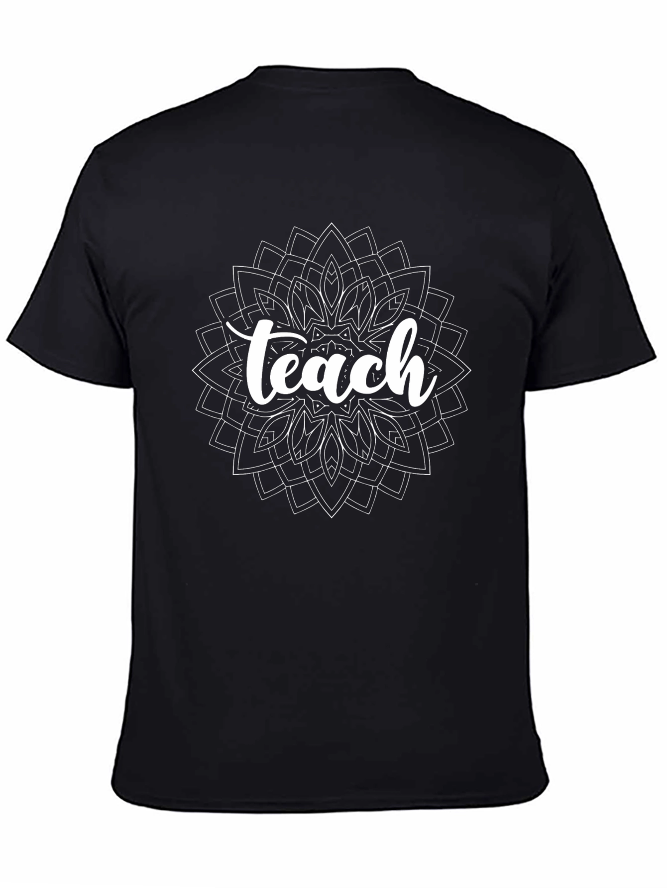 Teach Mandala Graphic Tee - Black Cotton T-Shirt