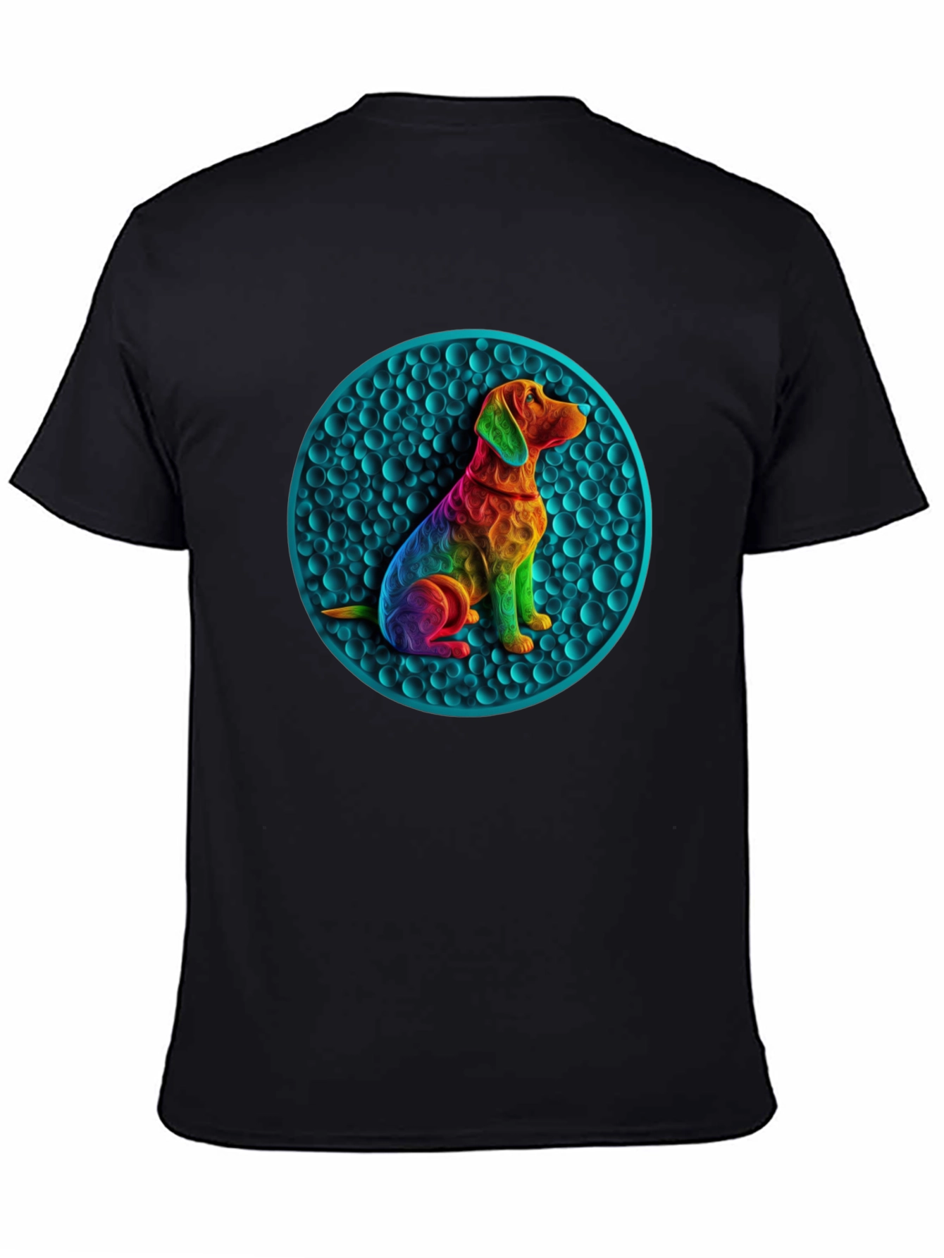 Rainbow Dog Art Graphic Tee - Unique Design