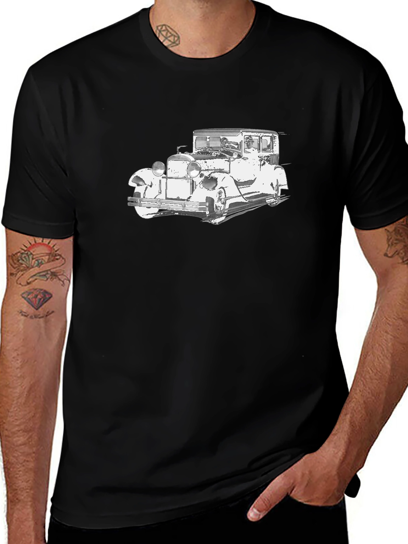 Classic Car Graphic Black T-Shirt