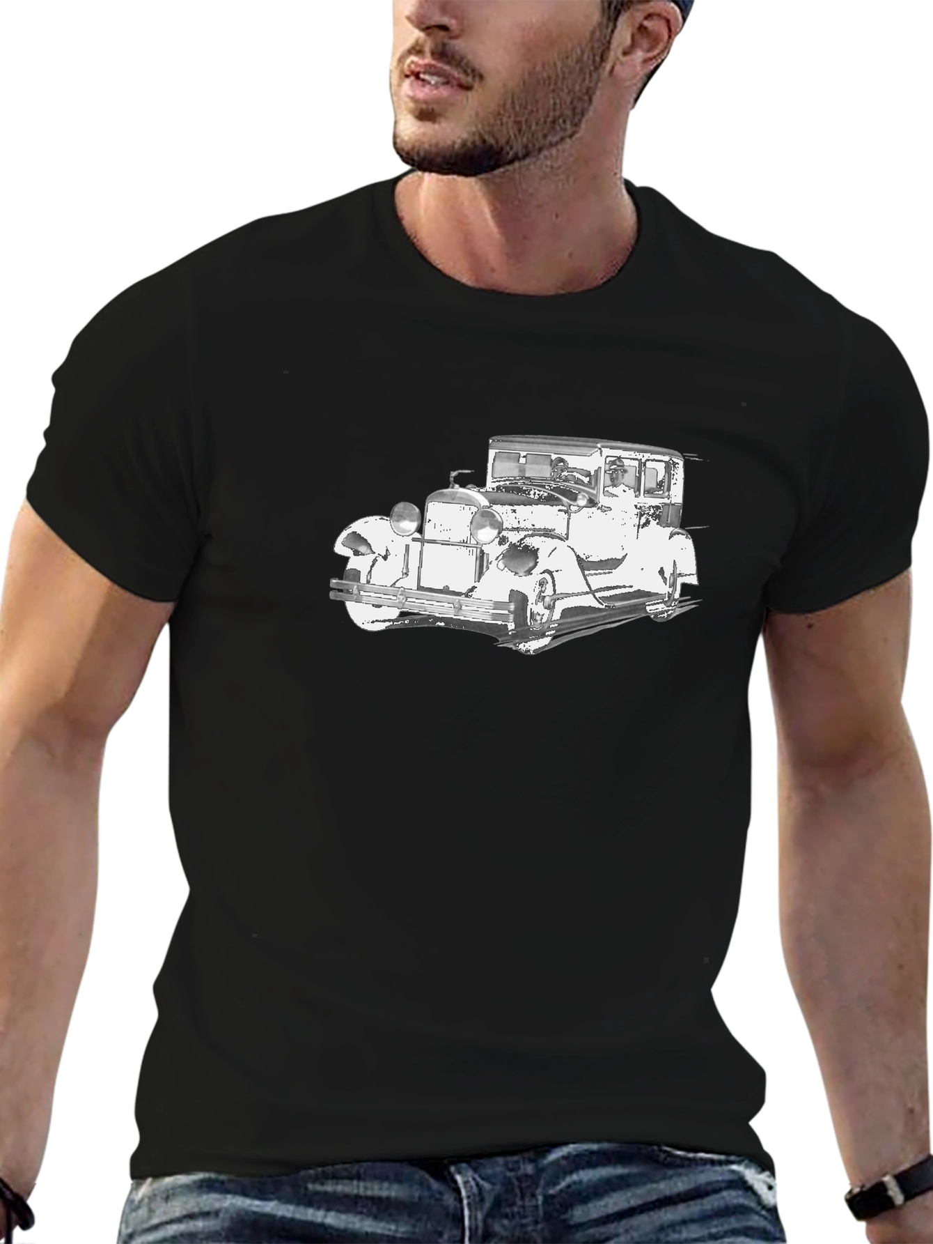 Classic Car Graphic Black T-Shirt