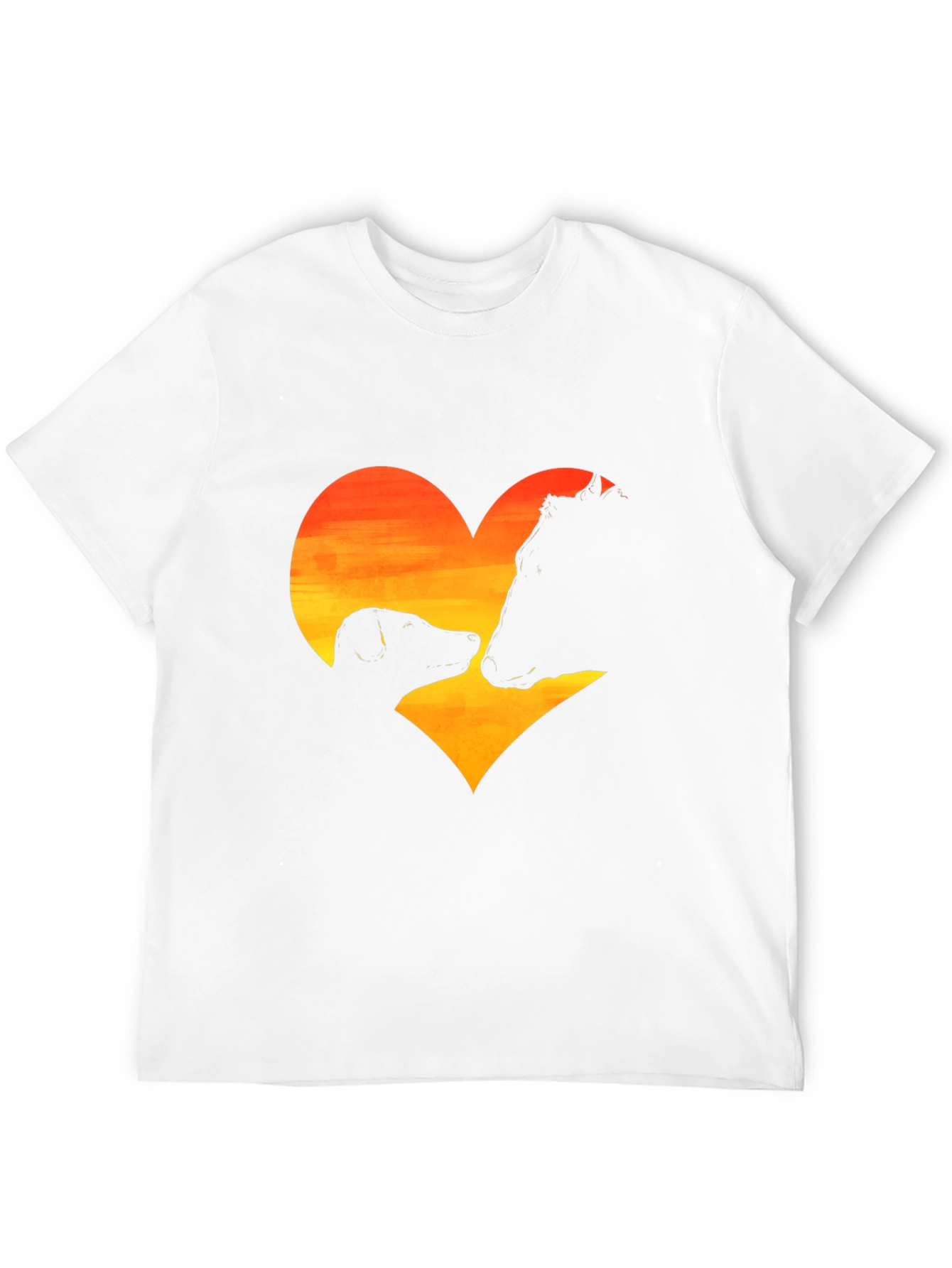 Dog & Cow Heart Graphic Black T-Shirt